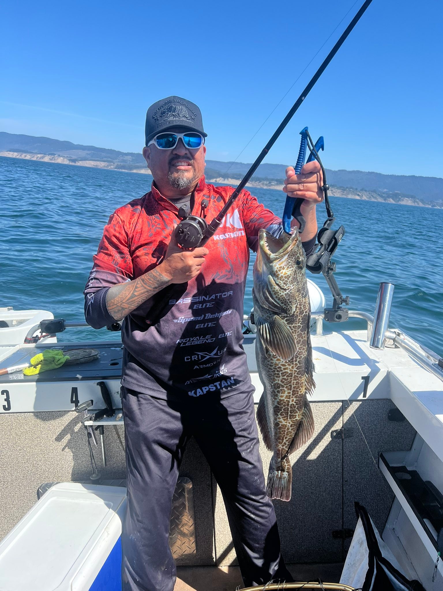 angler tackle bag calamity Pro 3600 FL19-307 IPX8 Rated Battalion II Model:SLX 151XG Boxer and giant plakat