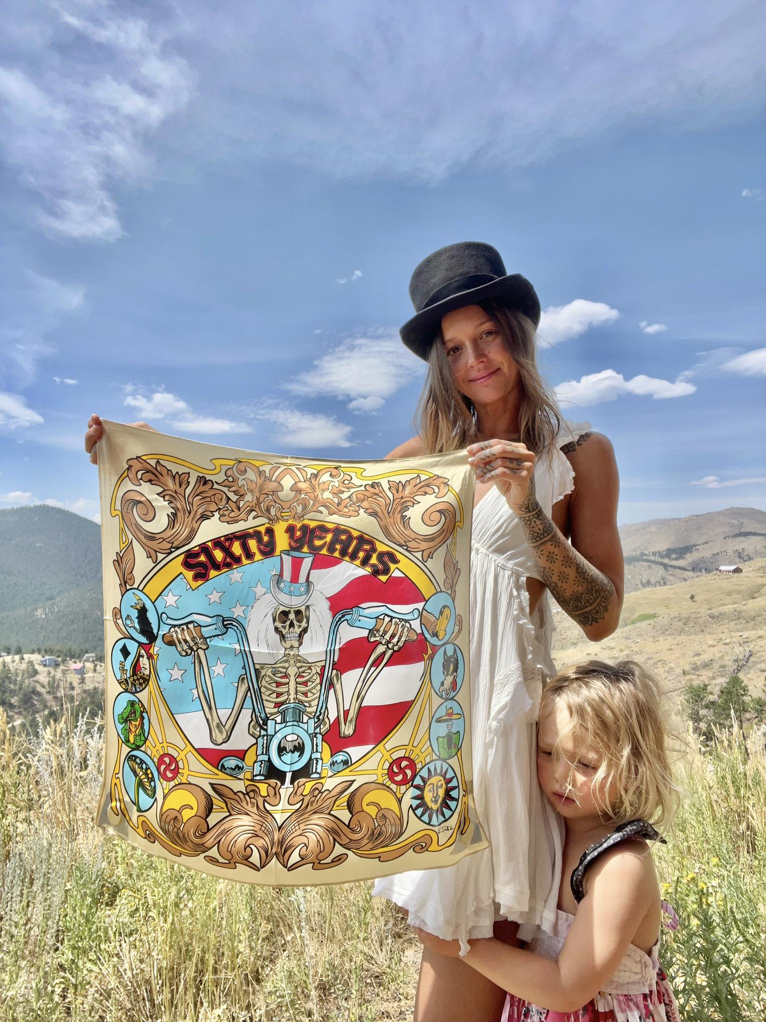 Grateful Dead 60th anniversary silk bandanas by Krystalyn