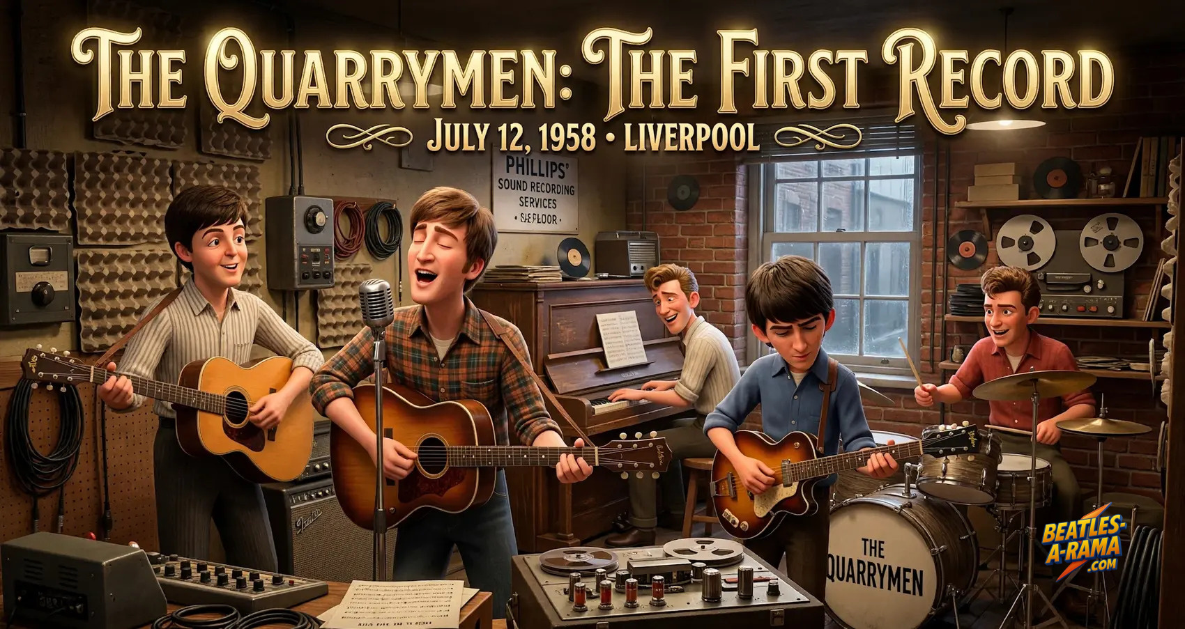 65 years ago today, The Quarrymen (Paul McCartney, John Lennon