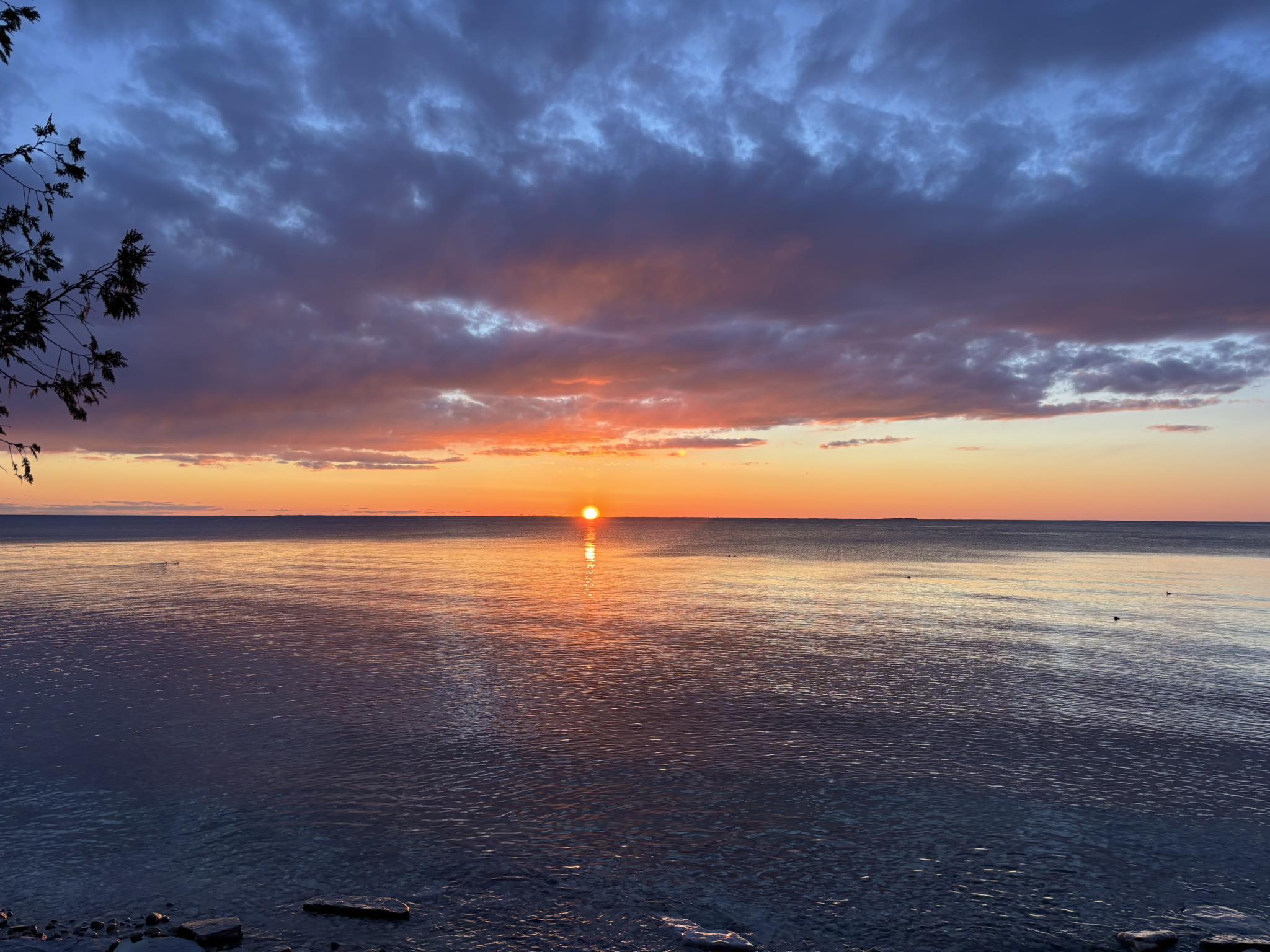 Beautiful Door County, WI sunset along Bay Shore Road