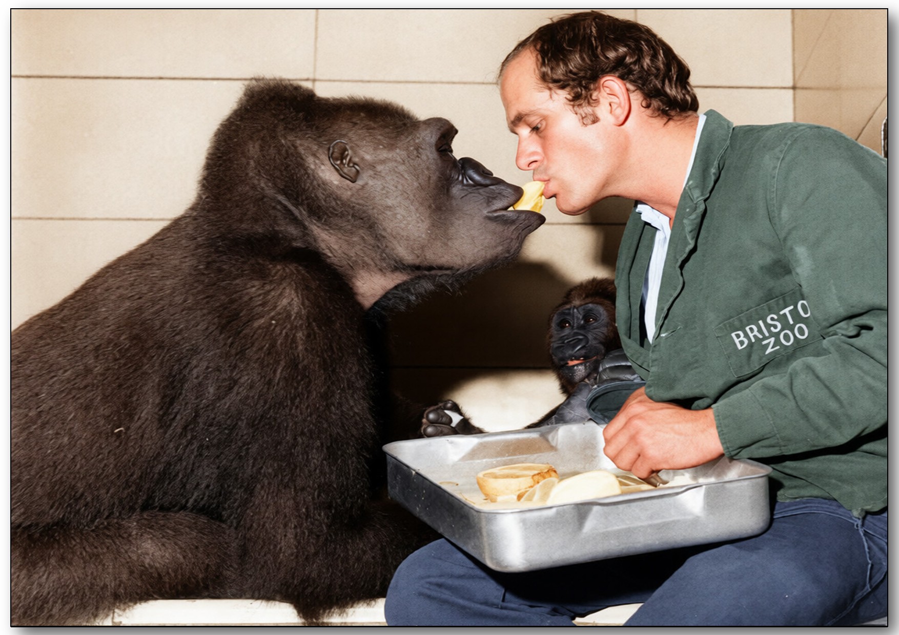 Bristol, England zoo ape house keeper 1959