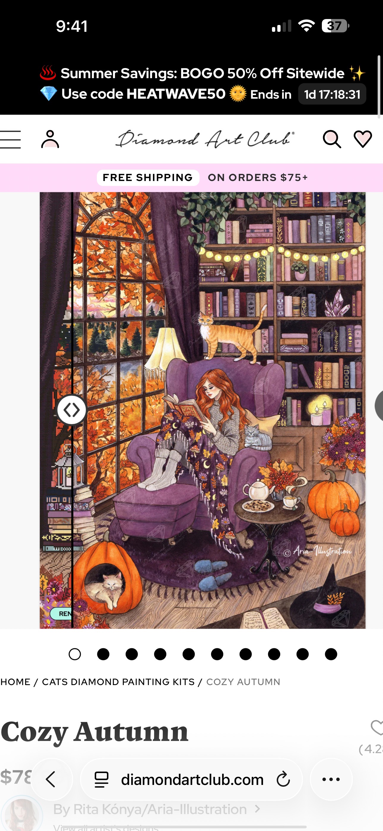 Cozy Autumn diamond art kit details