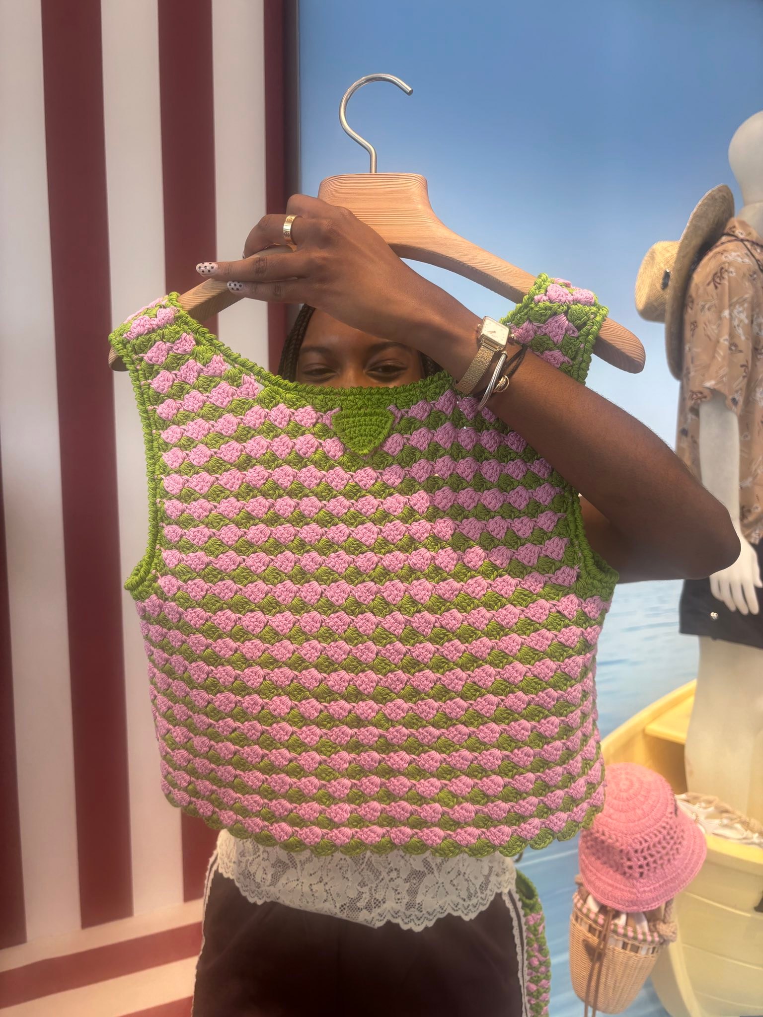 Crochet top inspired by Prada design