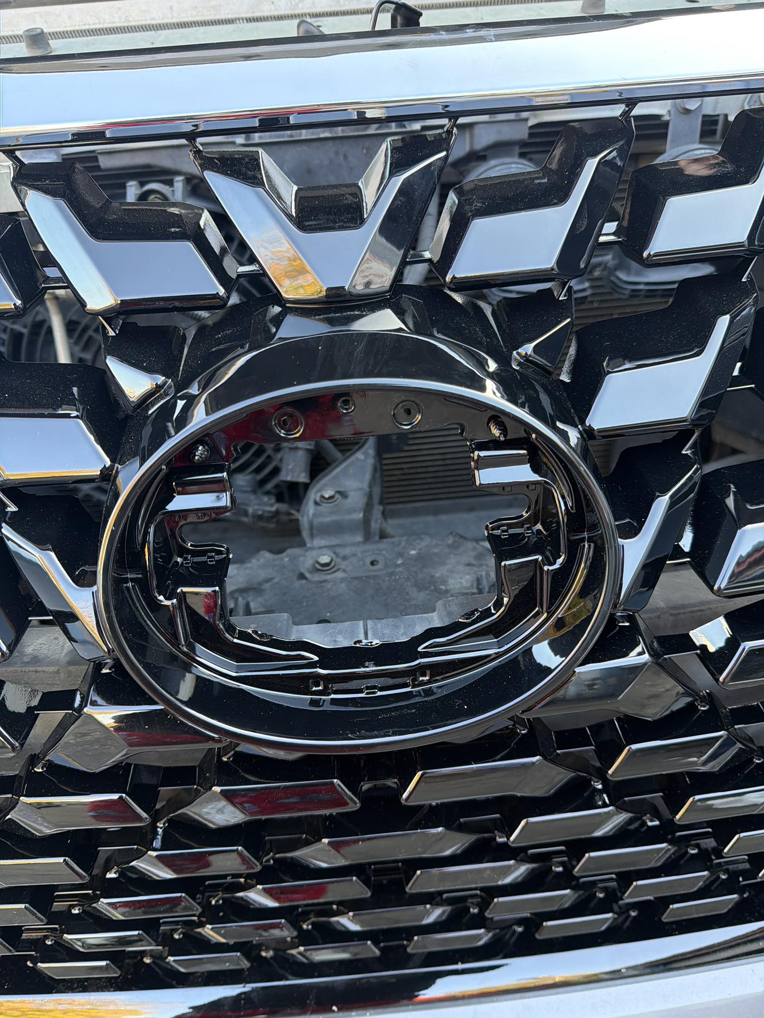 Black Pearl Front Grille Emblem & Base For Lexus LS460 (2010 2011 2012)