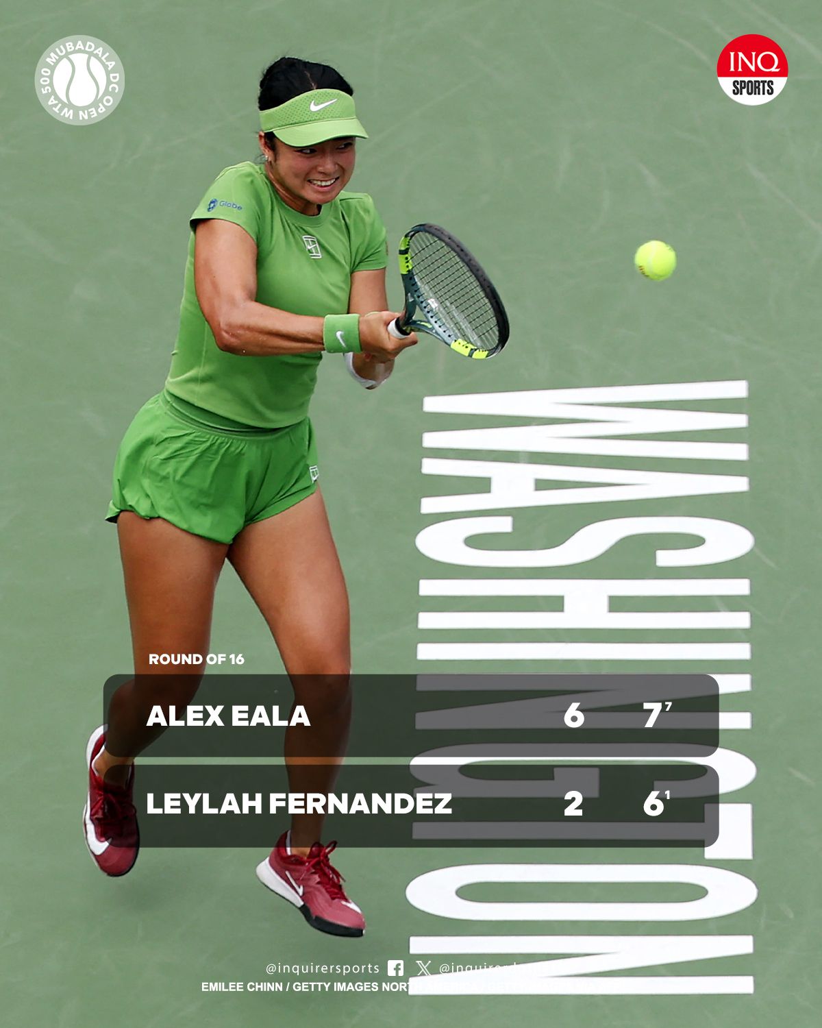Alex Eala defeats Leylah Fernandez at Mubadala Washington, DC Open