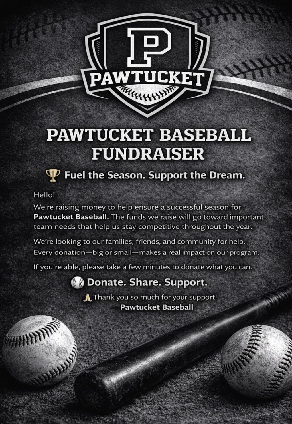 Pawtucket, RI baseball team fundraiser