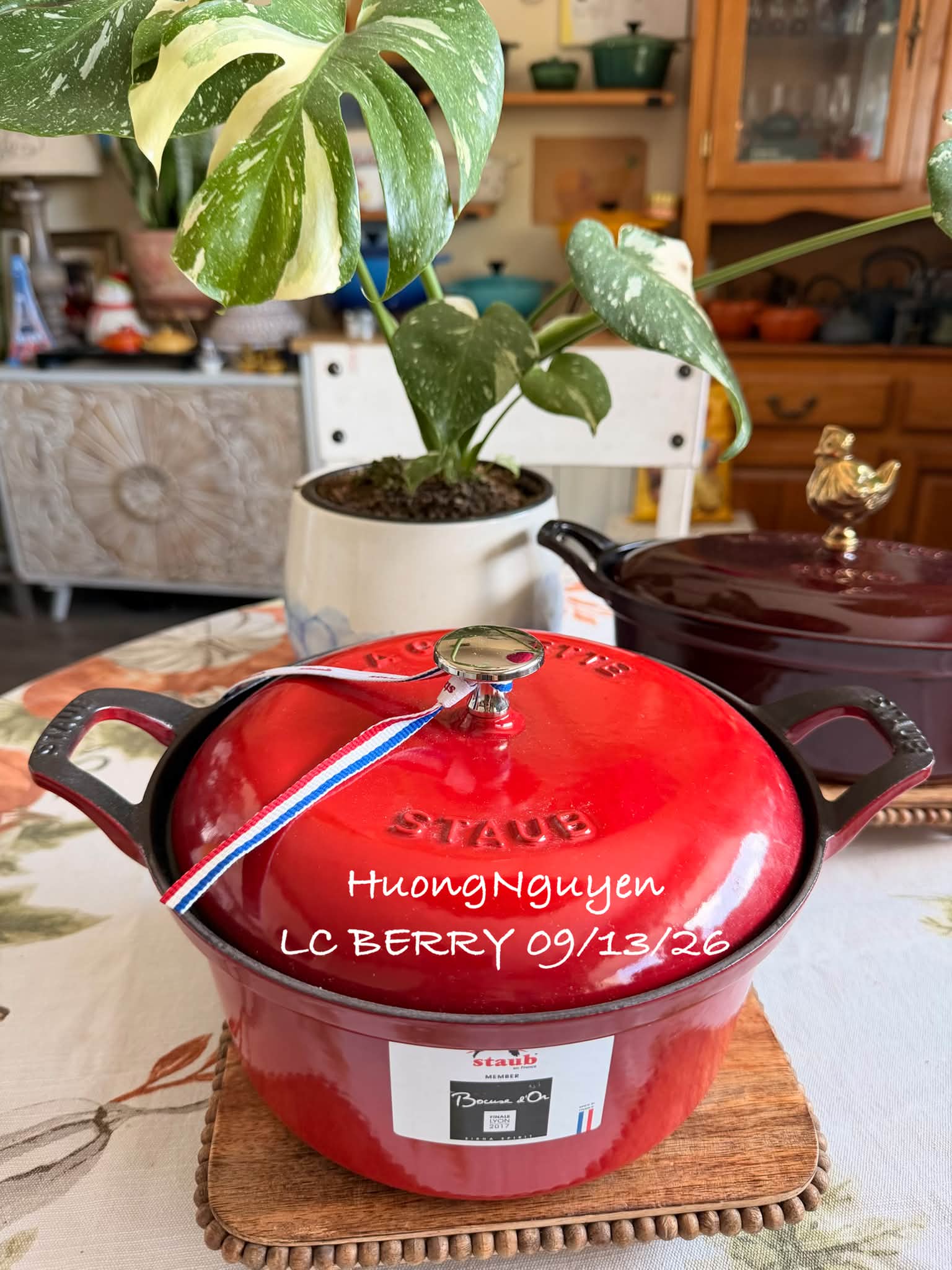 LACOCOTTE STAUB 20 レッド Vintage Staub La Coquette 20cm Cerise Enameled Cast Iron Cookware