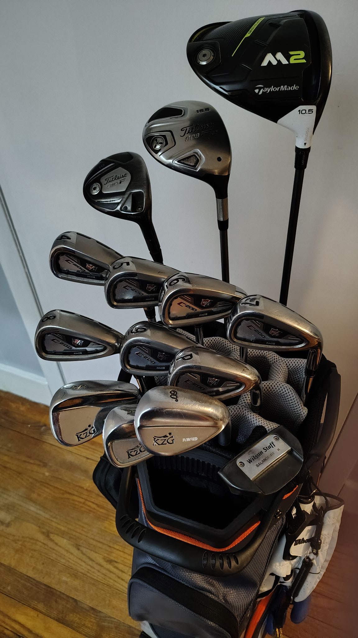 TaylorMade M2 ドライバー アイアンセット Titleistバッグ Taylor Made M2 driver and Titleist woods in my golf bag