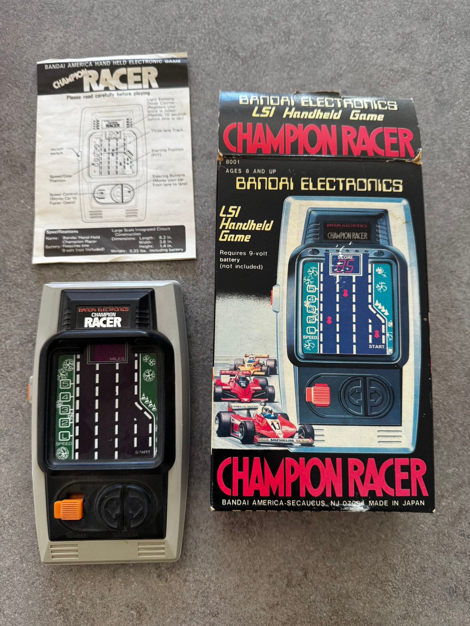 Vintage Bandai America Champion Racer handheld game found