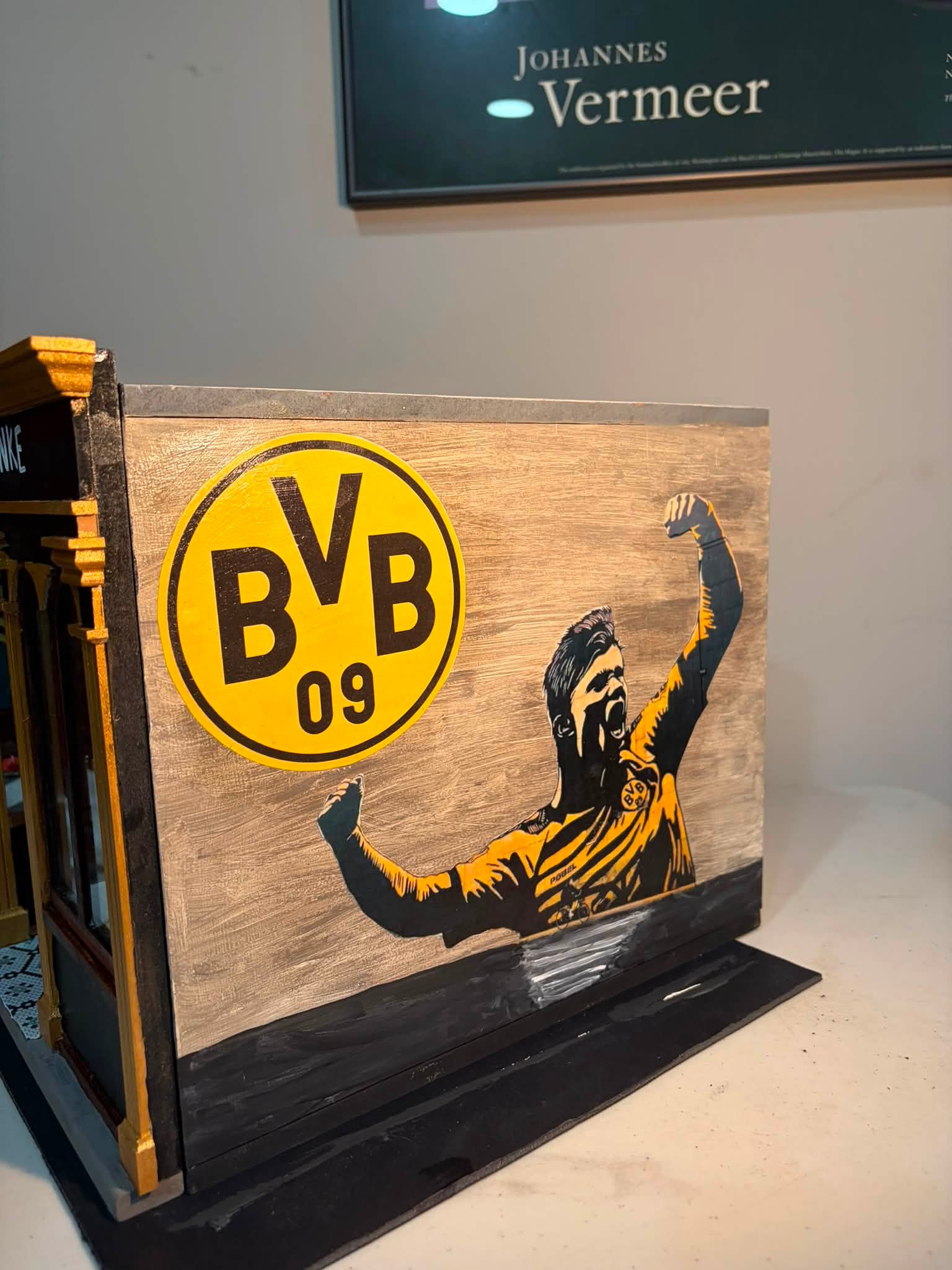 Handmade Dortmund-themed roombox for 30th birthday gift