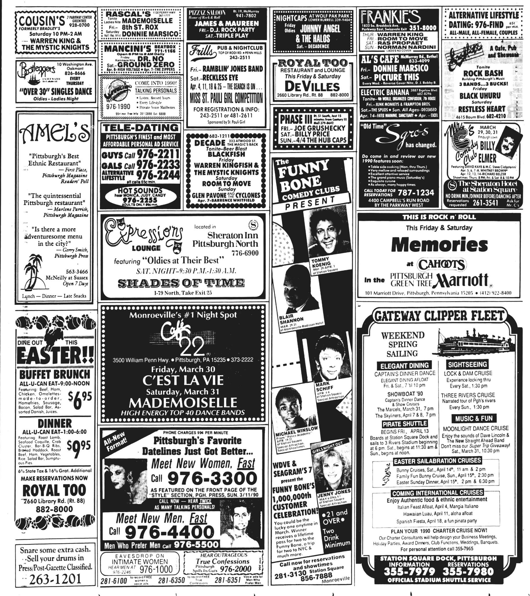 Pittsburgh nightlife history in 1990