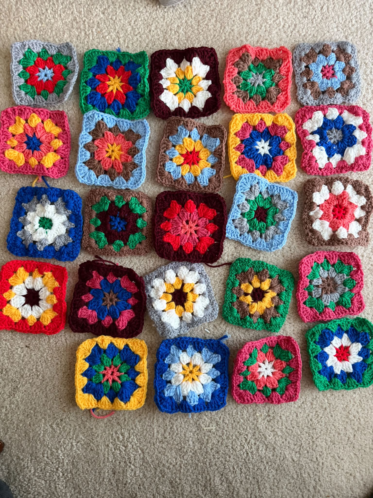 Chaos knitting sweater with random colors and improvised pattern