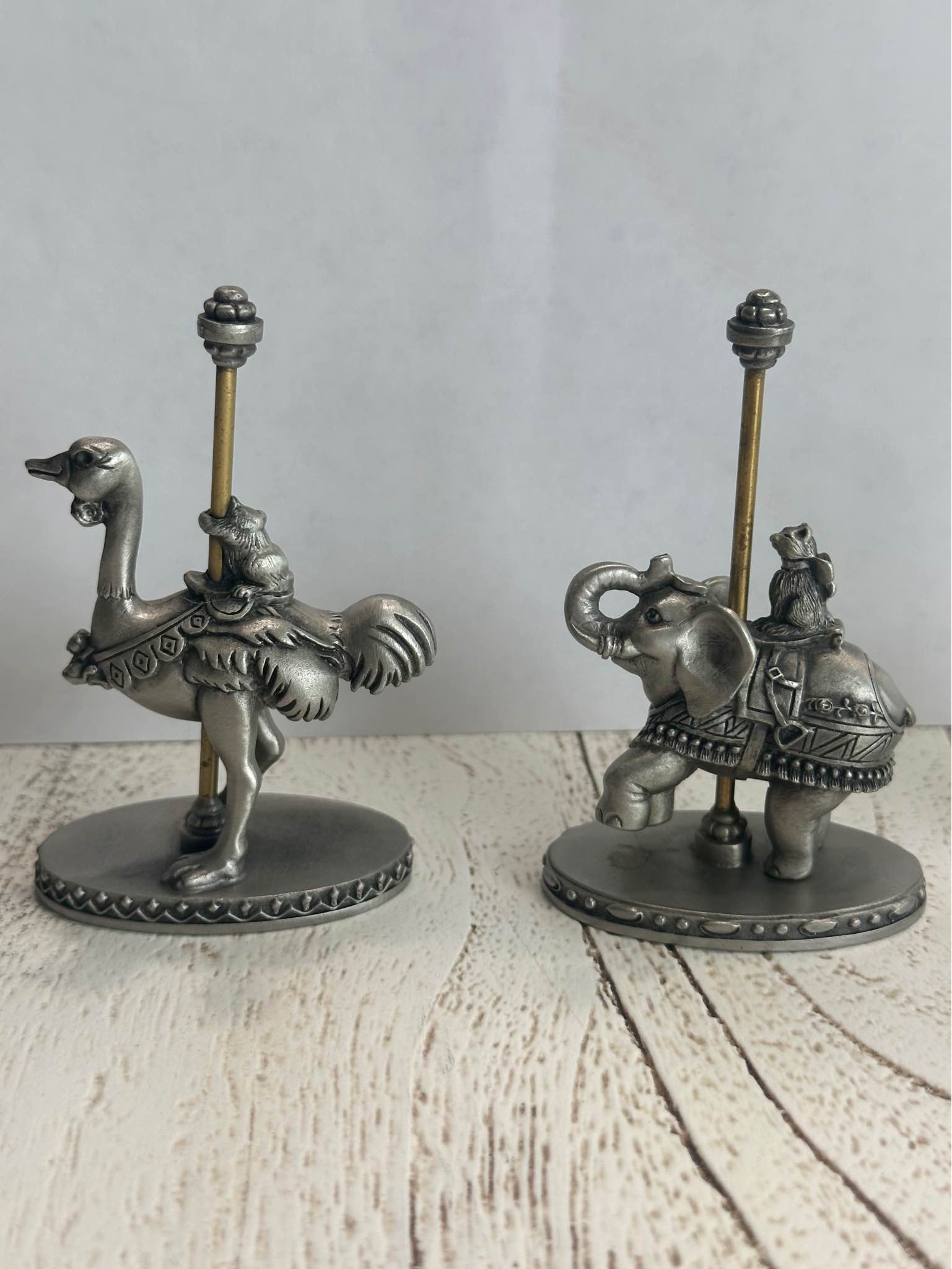 Vintage 1984 Hudson Fine Pewter carousel collection includes