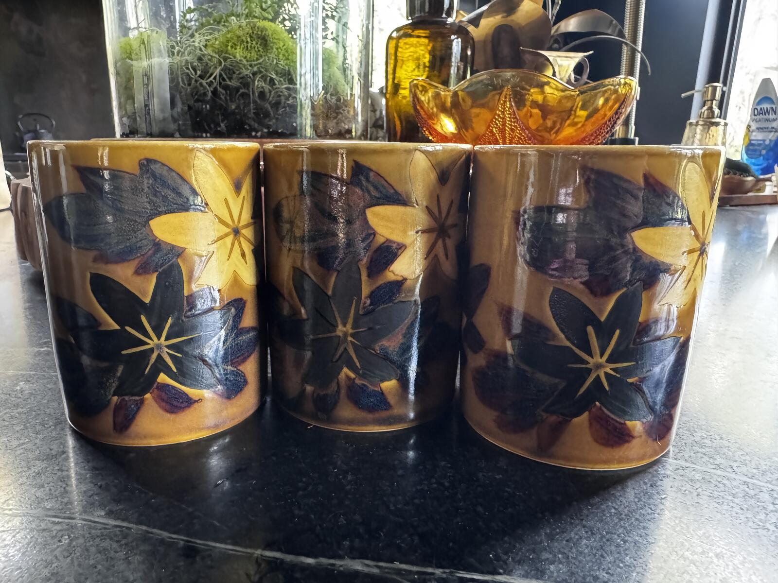 Handcrafted and hand-painted in Japan, these mugs feature a