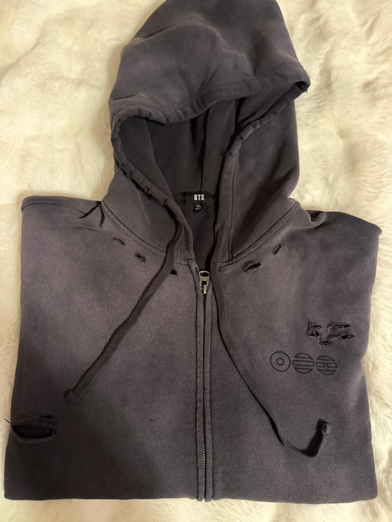 BTS World Tour charcoal zip-up hoodie for sale - $300 including