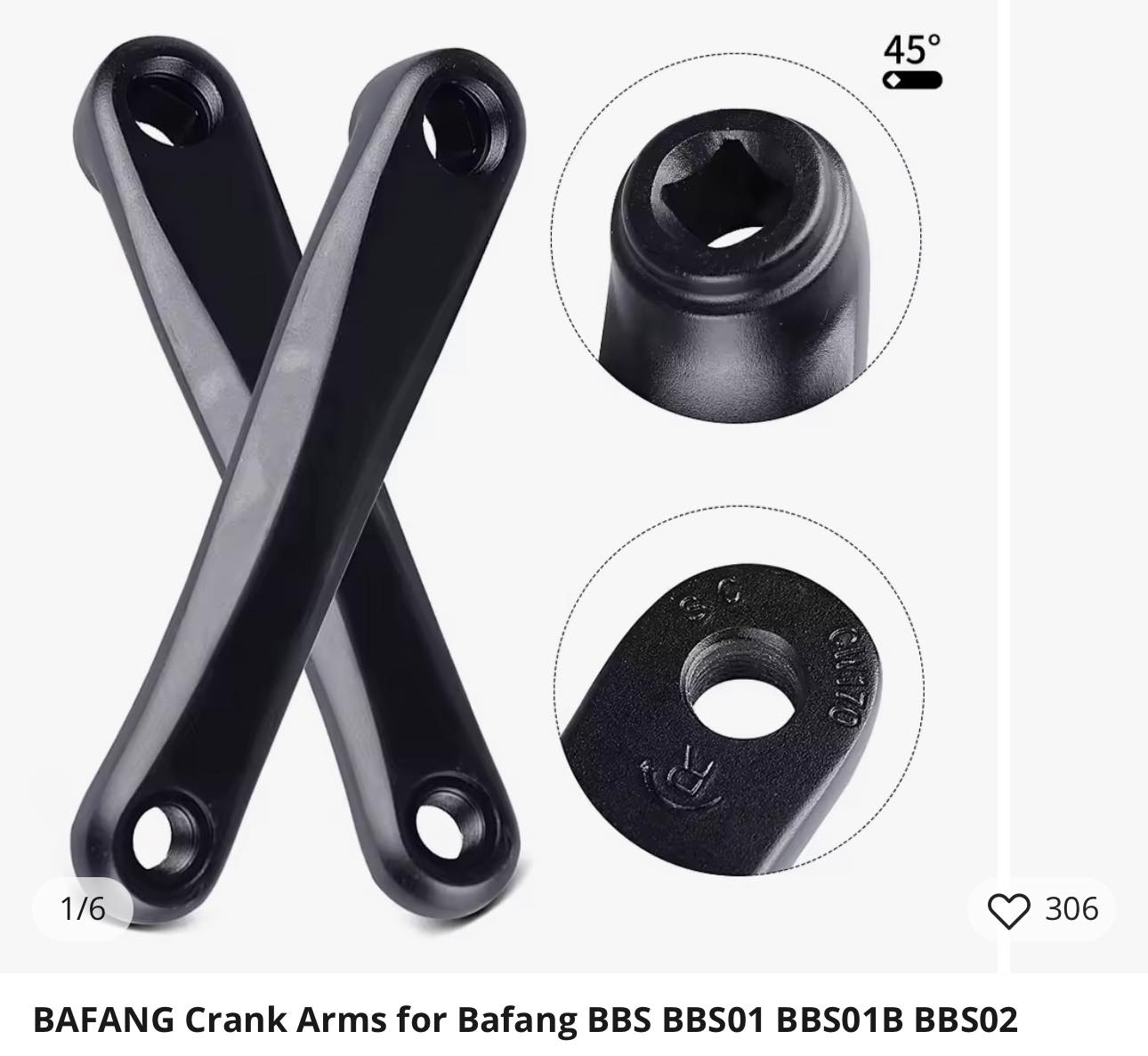 E-Mangue Bicycle Crank Arm 2 Pack, Aluminum Alloy Crank
