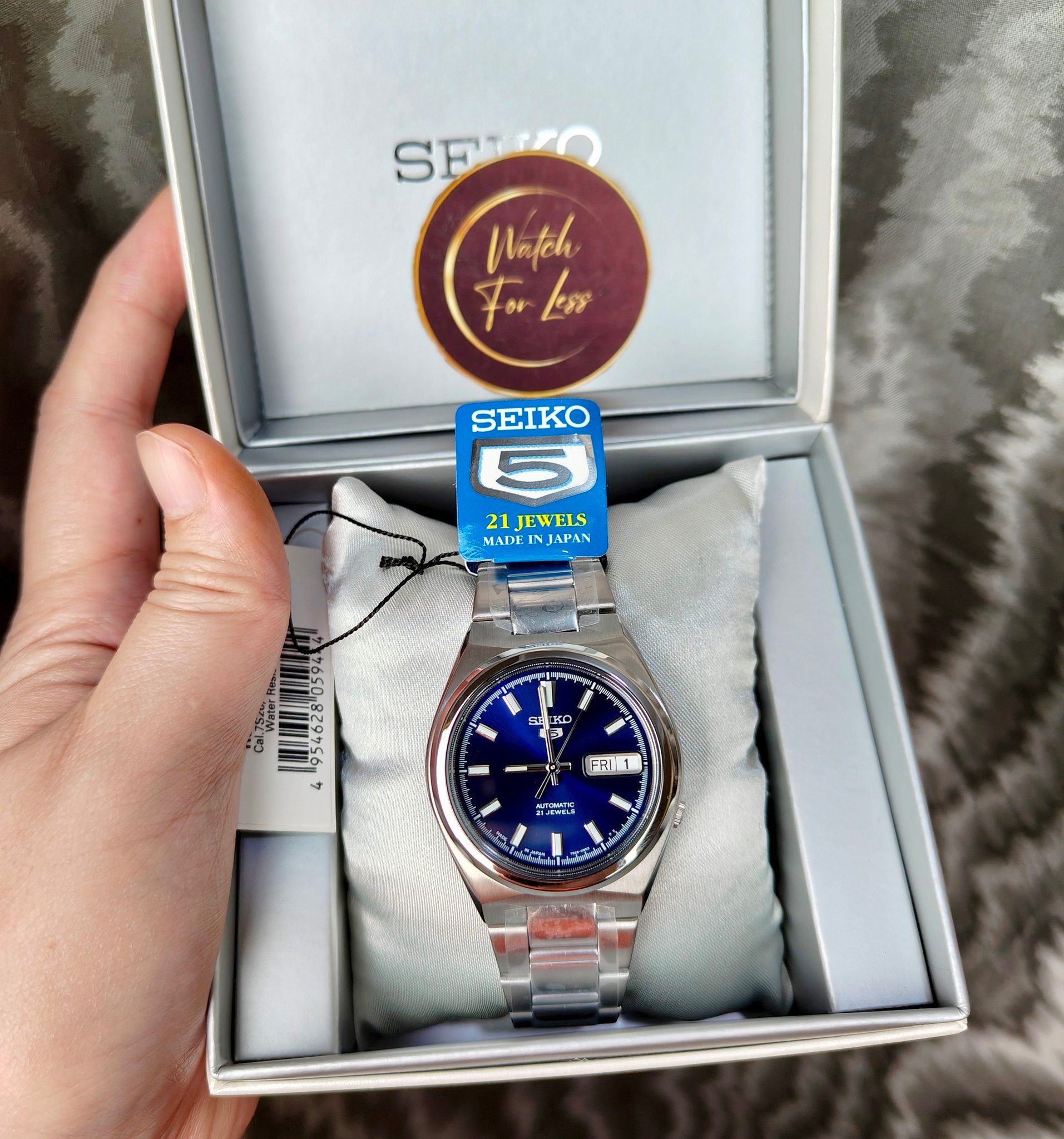 Seiko SNKC51J1 (JAPAN) Seiko 5 Date-Day Stainless Steel Blue Dial 