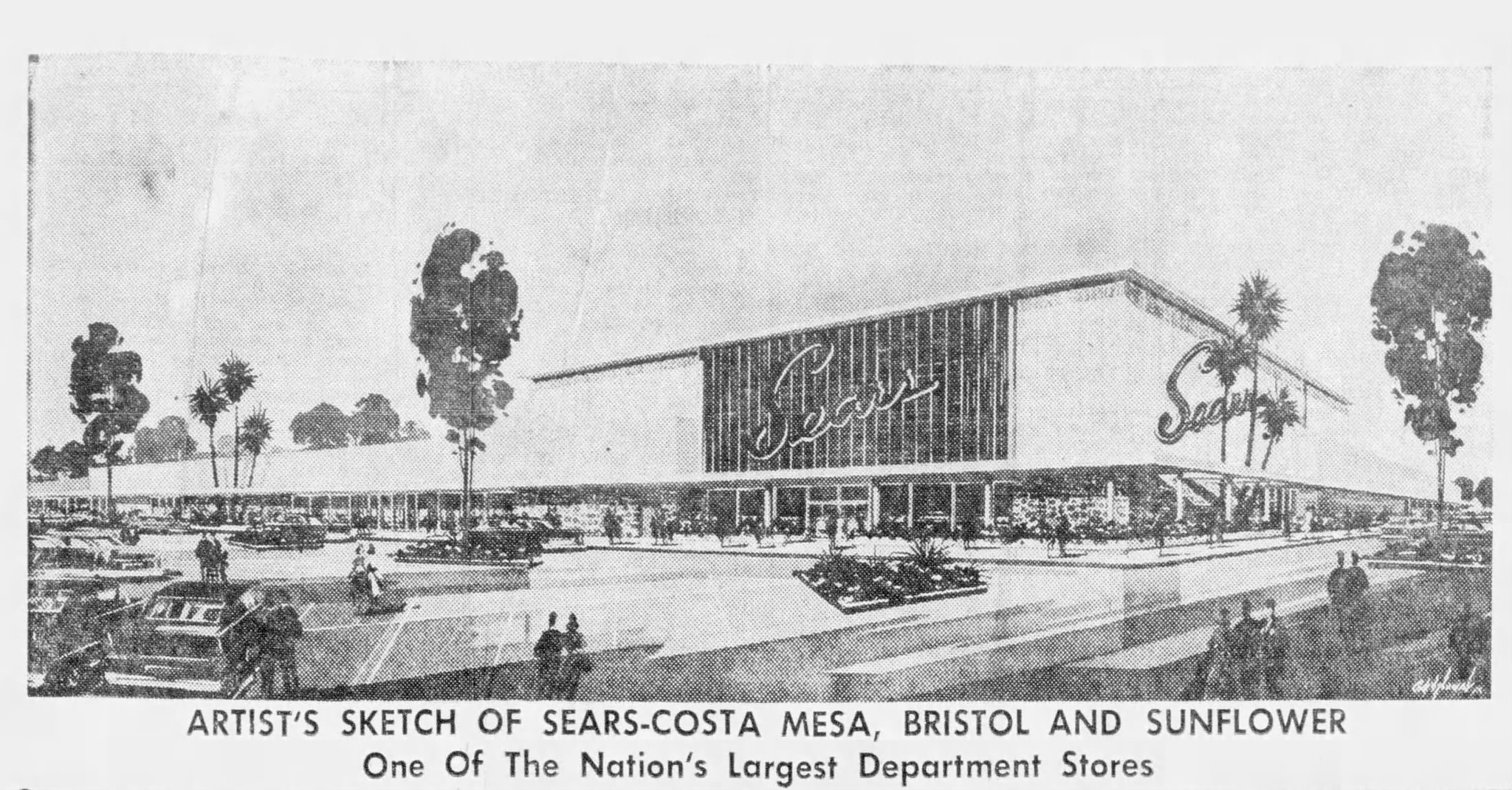 Sears department store construction in Costa Mesa, CA