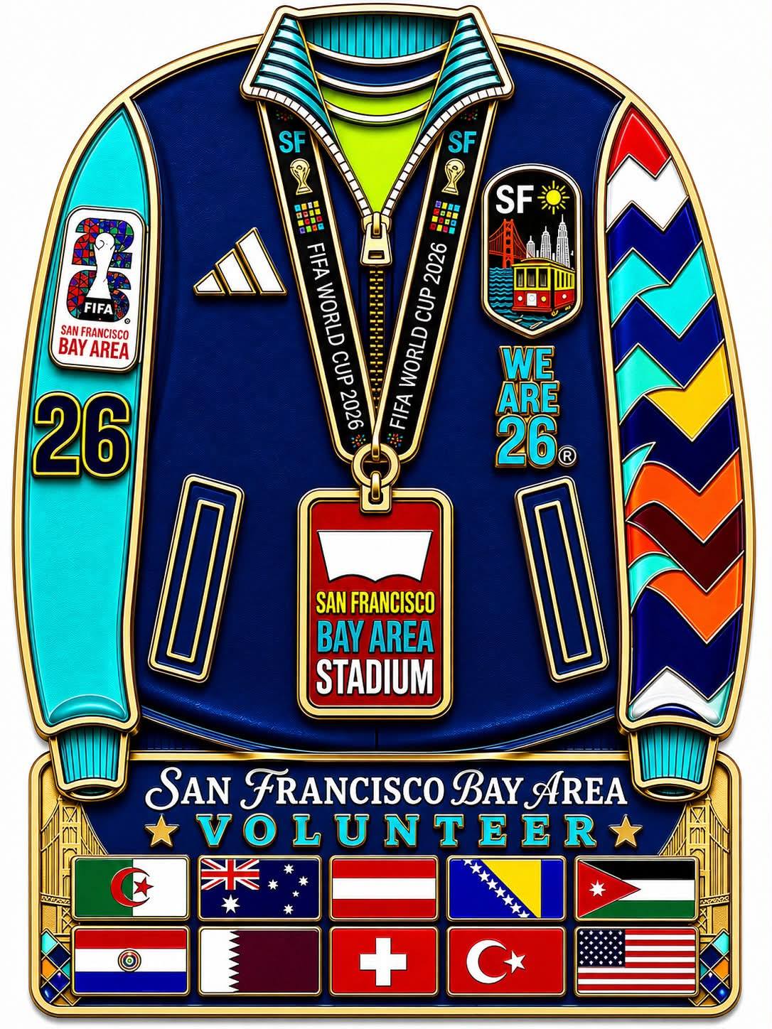FIFA World Cup 2026 San Francisco記念品 San Francisco, CA FIFA World Cup 2026 Volunteer Jacket Pins Available