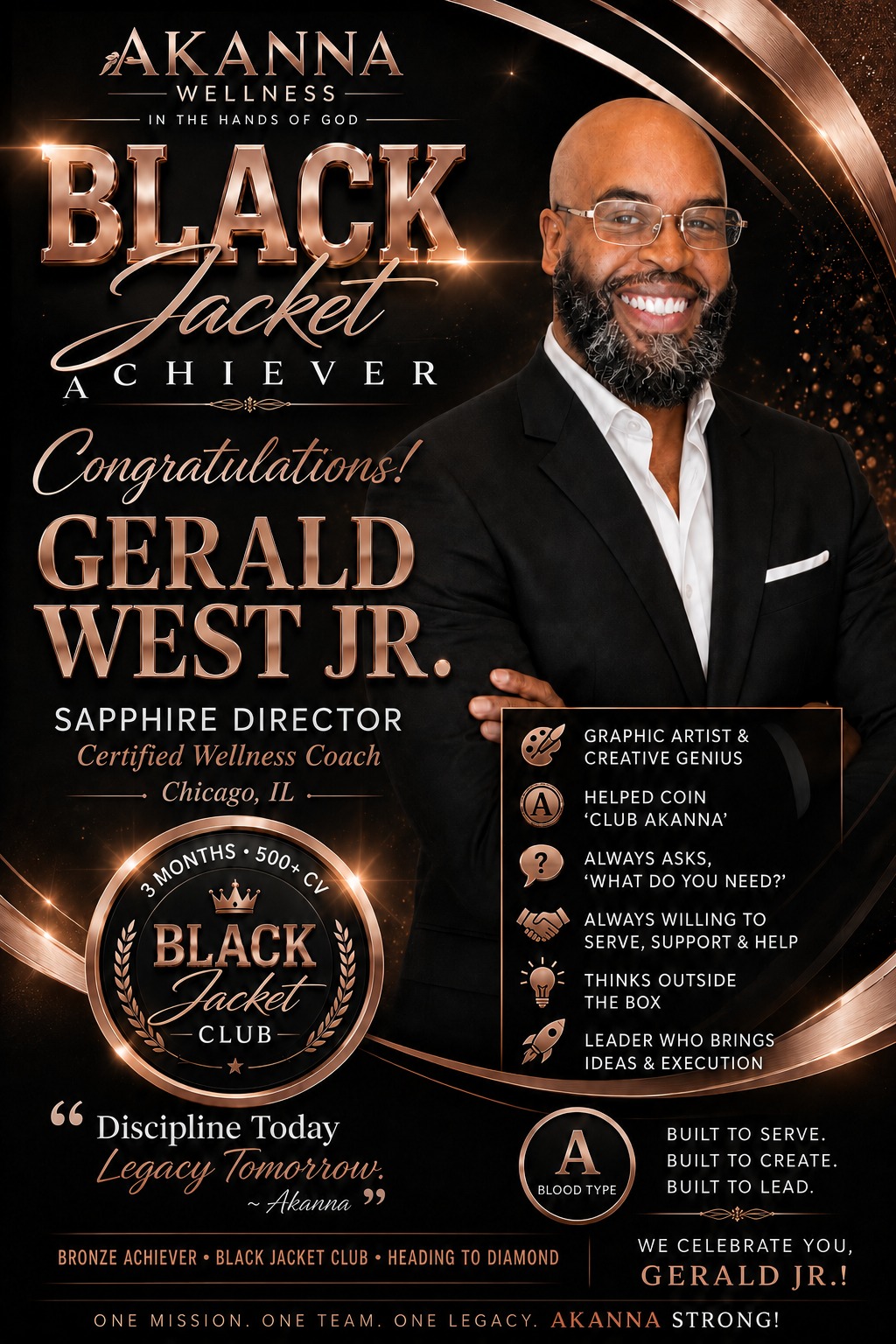 Gerald West Jr. joins Akanna Black Jacket Club