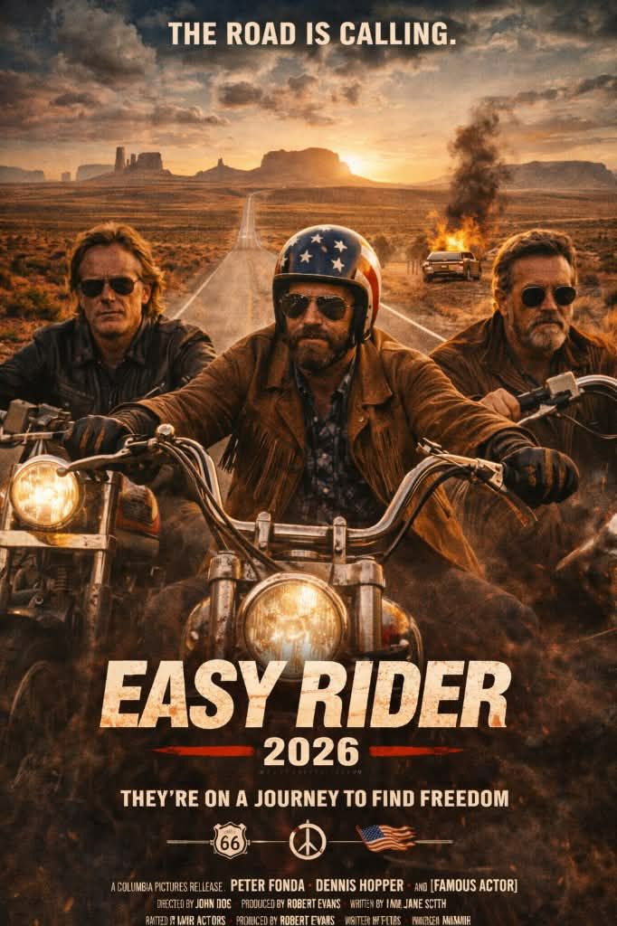 Erik - 🎬 Easy Rider (2026) 👉 Starring: Peter Fonda, Dennis Hopper, John ...