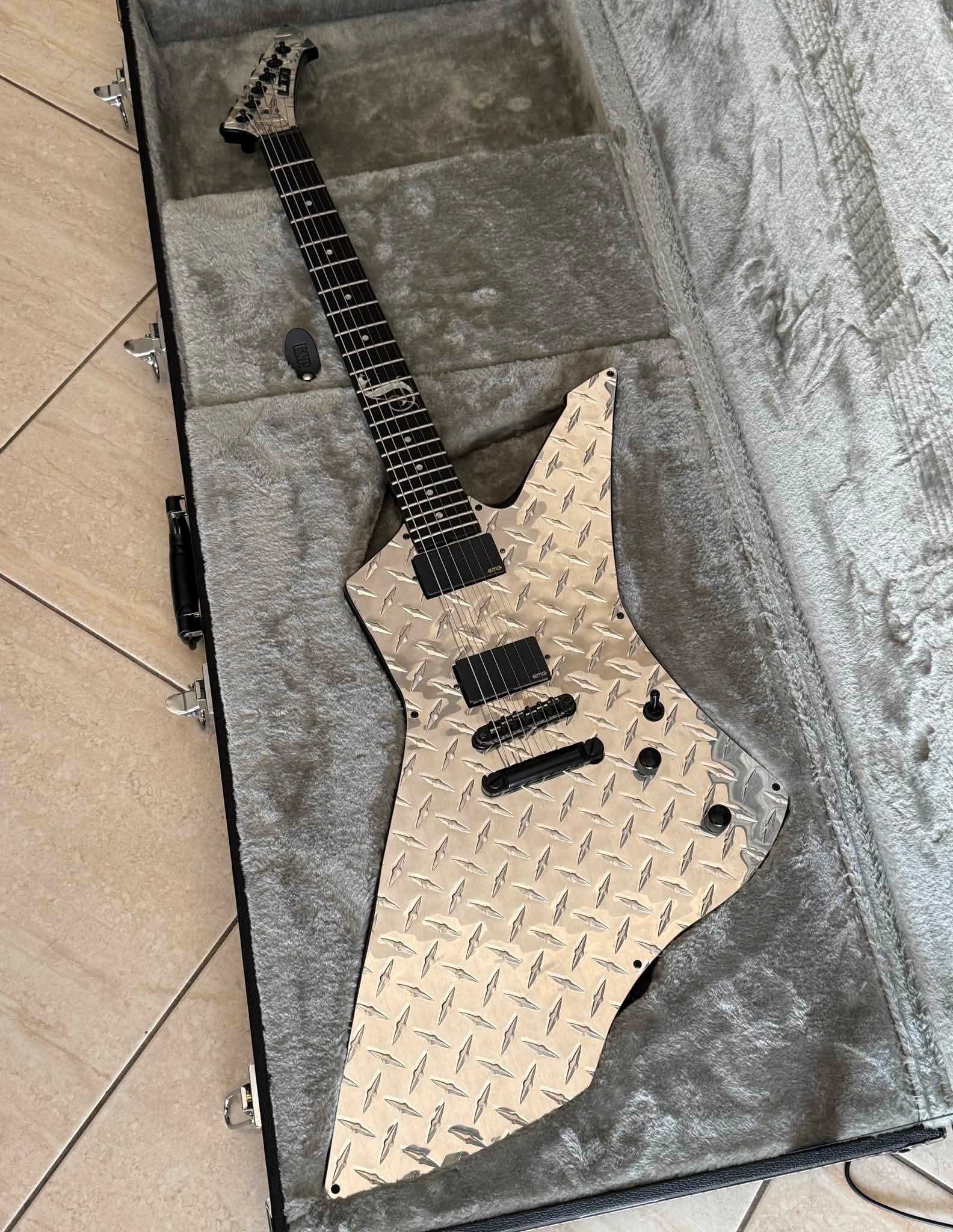 LTD Snakebyte Diamond Plate guitar customization by Theodoris Rammos