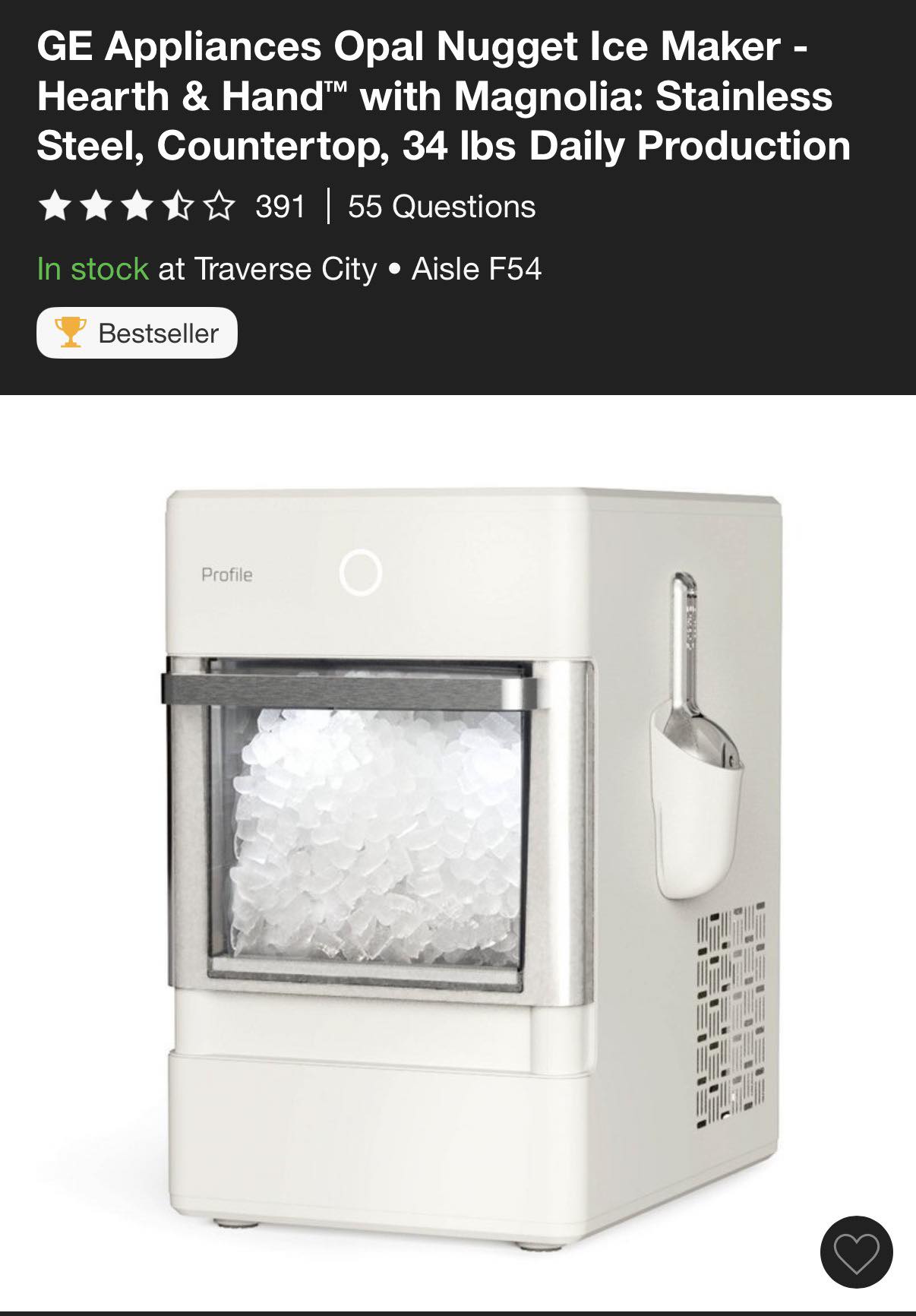 Hearth and Hand exclusive GE Opal ice maker model display picture 1