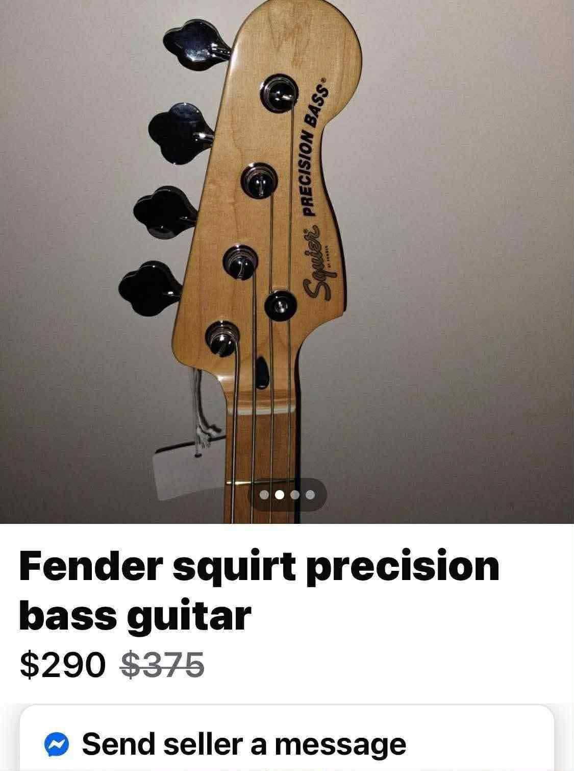 Well allrighty then!! Fender squirt precision bass guitar $290