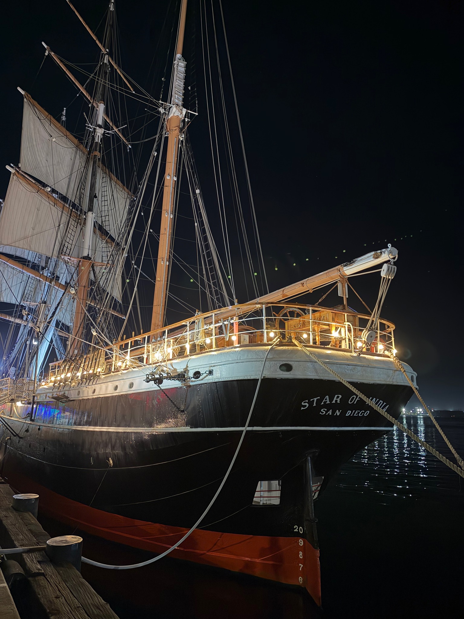Cuauhtemoc ship at Embarcadero in twilight | San Diego, CA