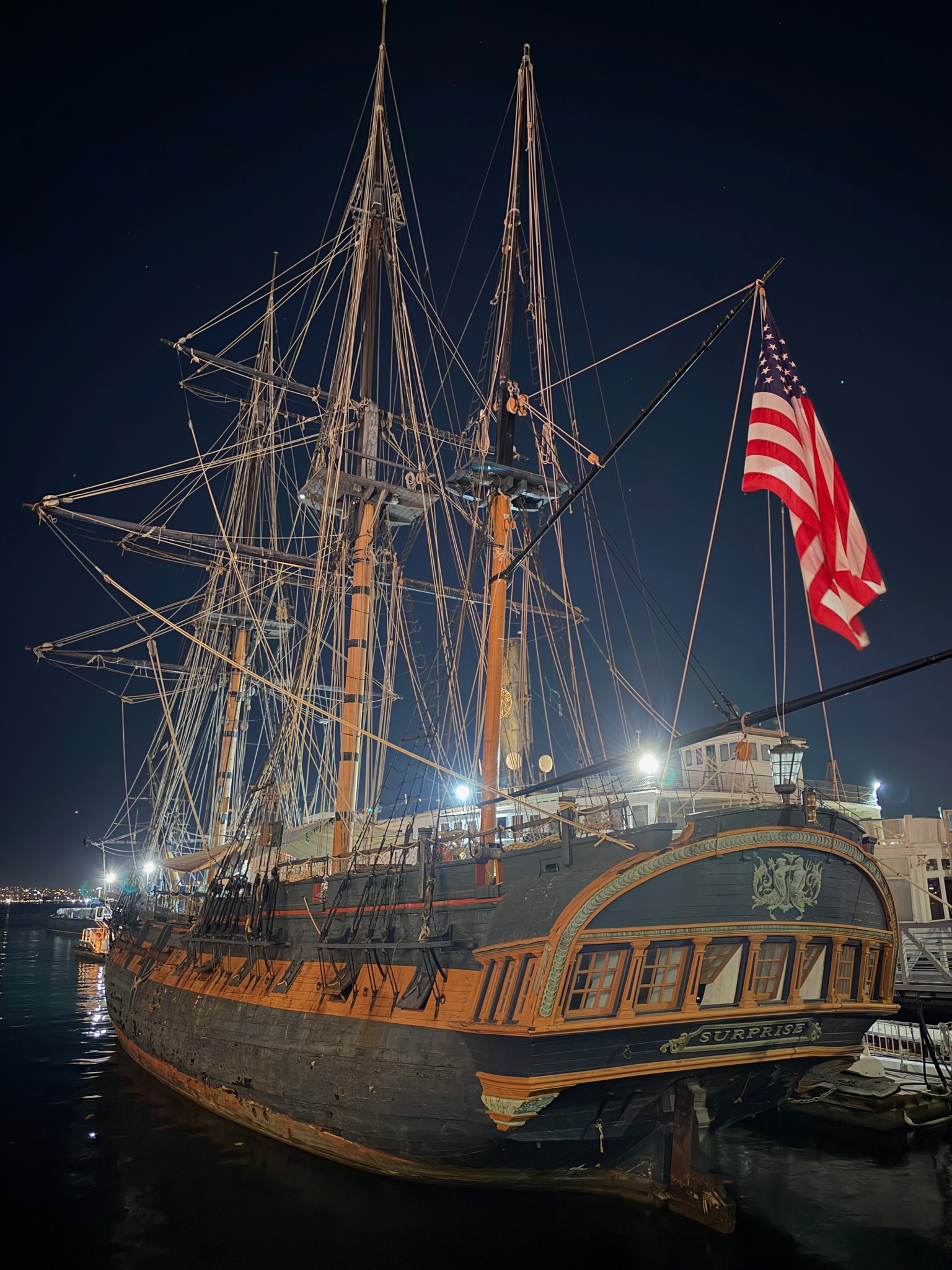 The Twilight of SAILING SHIP (帆船の黄昏) Cuauhtemoc ship at Embarcadero in twilight | San Diego, CA