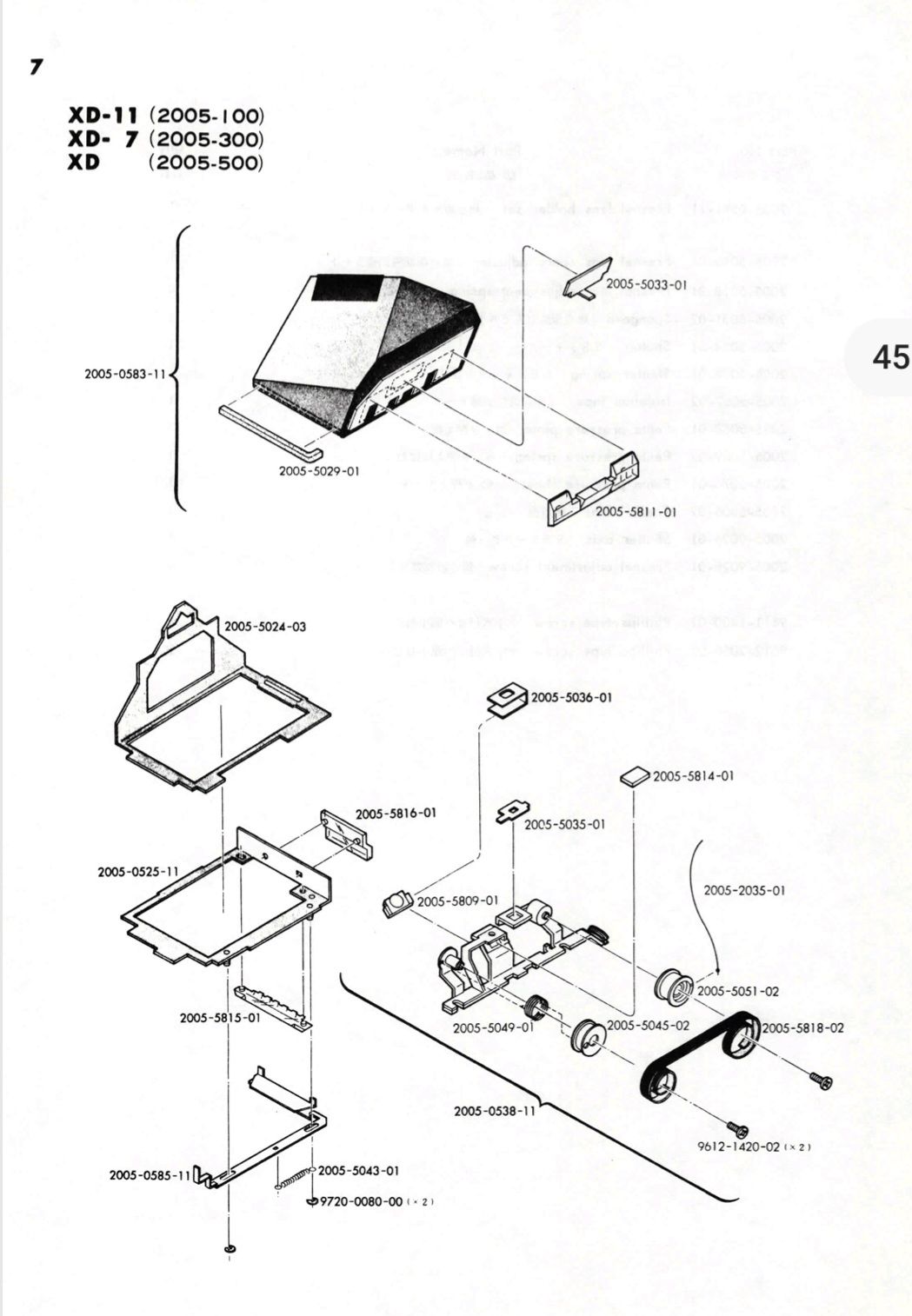 What are the dimensions of Minolta XD-7 figure plate changer