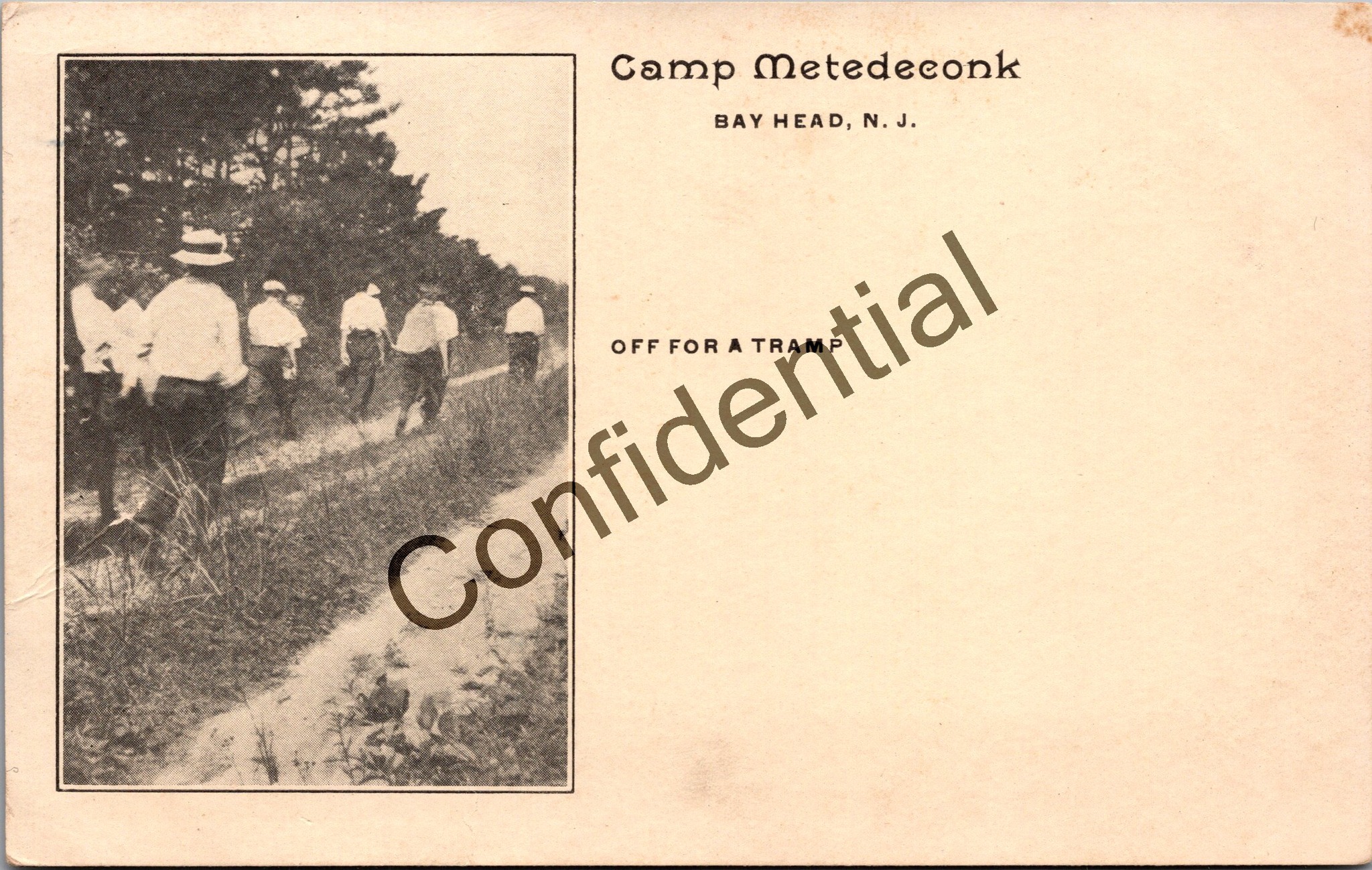 Vintage Postcard of Camp Metedeconk in Bay Head, Toms River, NJ