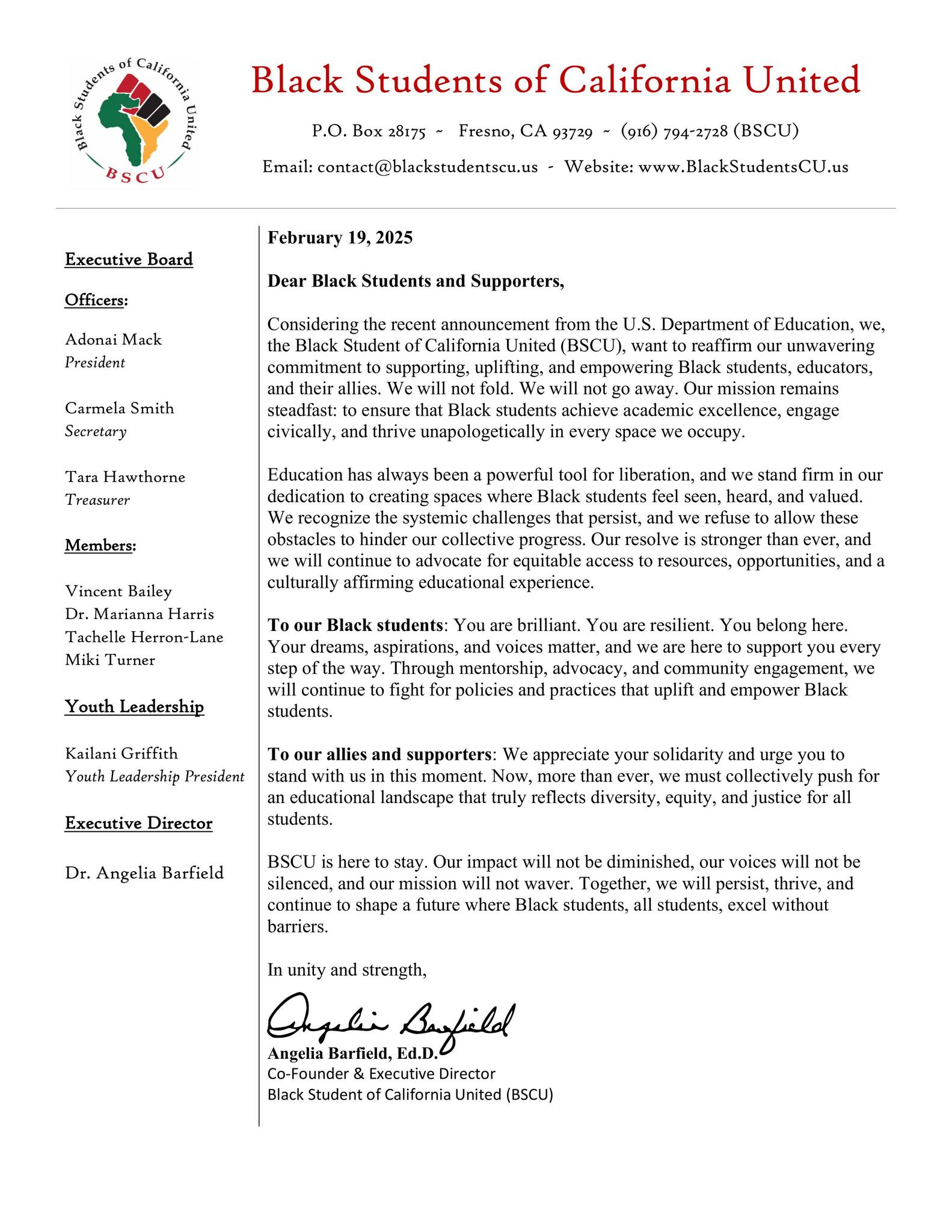 Black Students of California United | Fresno CA