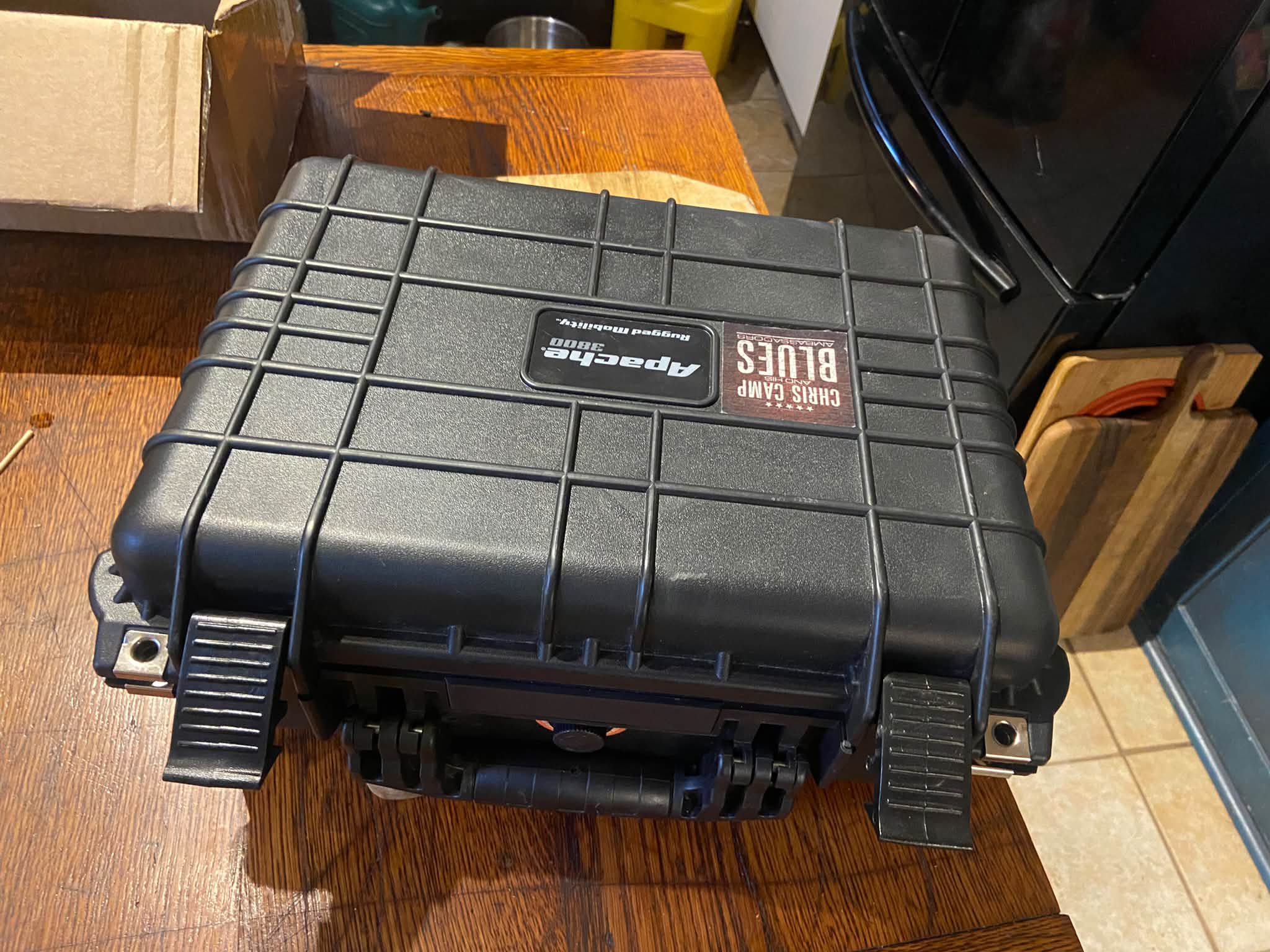 Custom laser-cut inserts for Apache harmonica case from Harbor Freight