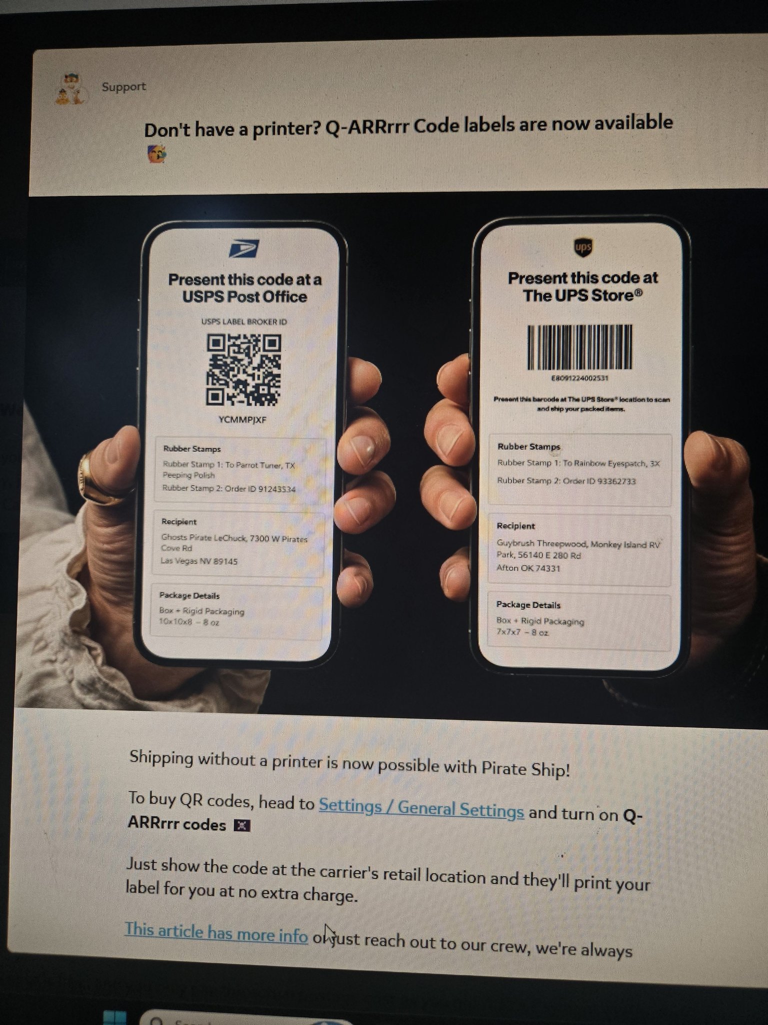 Basic Yamato courier information sharing. QR code to help generate