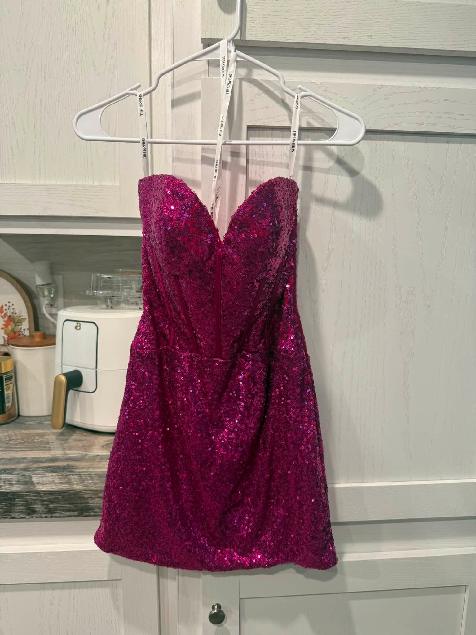 sherri hill hot pink homecoming dress Fuchsia size 4 for sale THIGH-SLIT