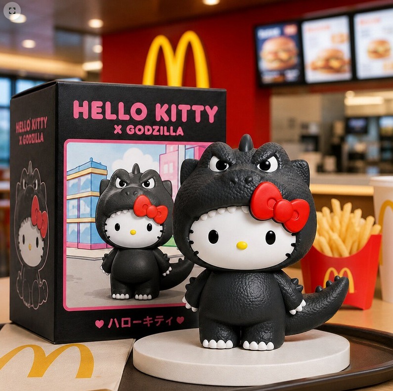 McDonald's has a new Hello Kitty Godzilla Happy Meal hitting the