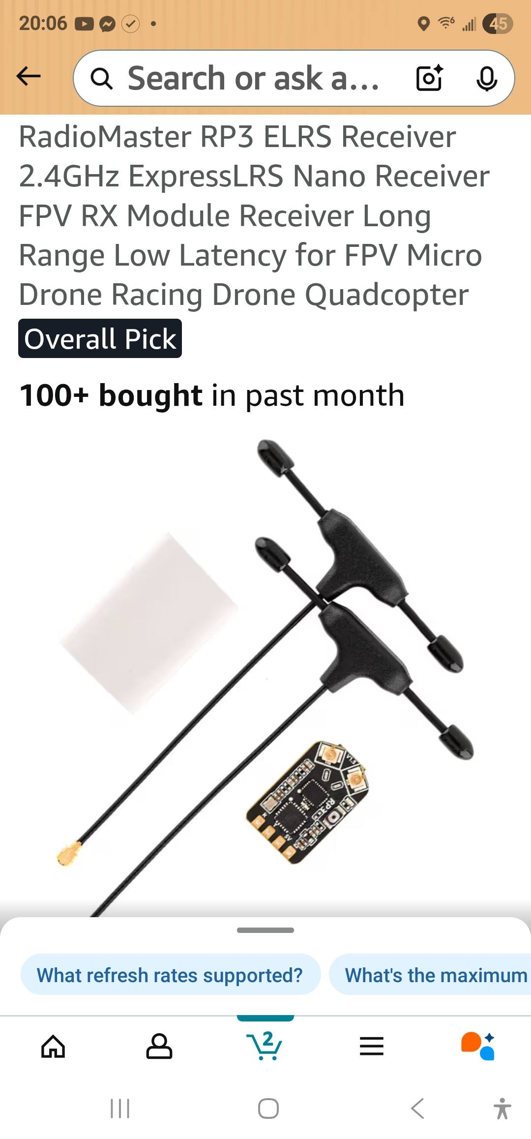 Set de 2 antennes omnidirectionnelles Dipole T ELRS | BetaFPV