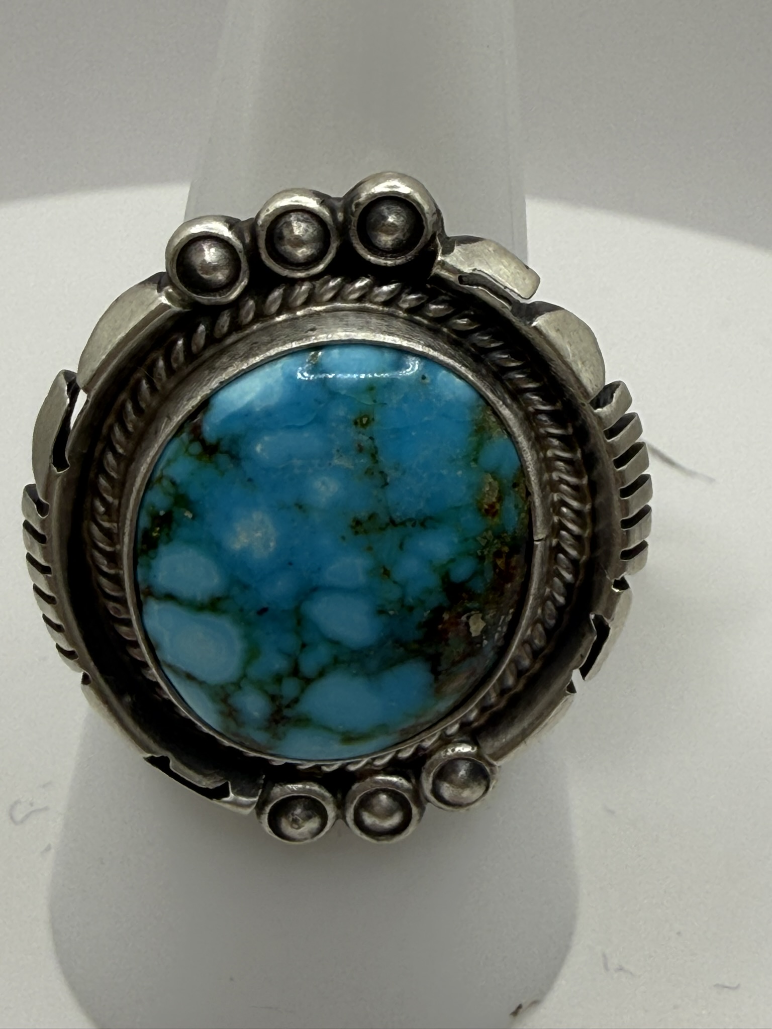 Navajo handmade sonoran gold turquoise ring for sale