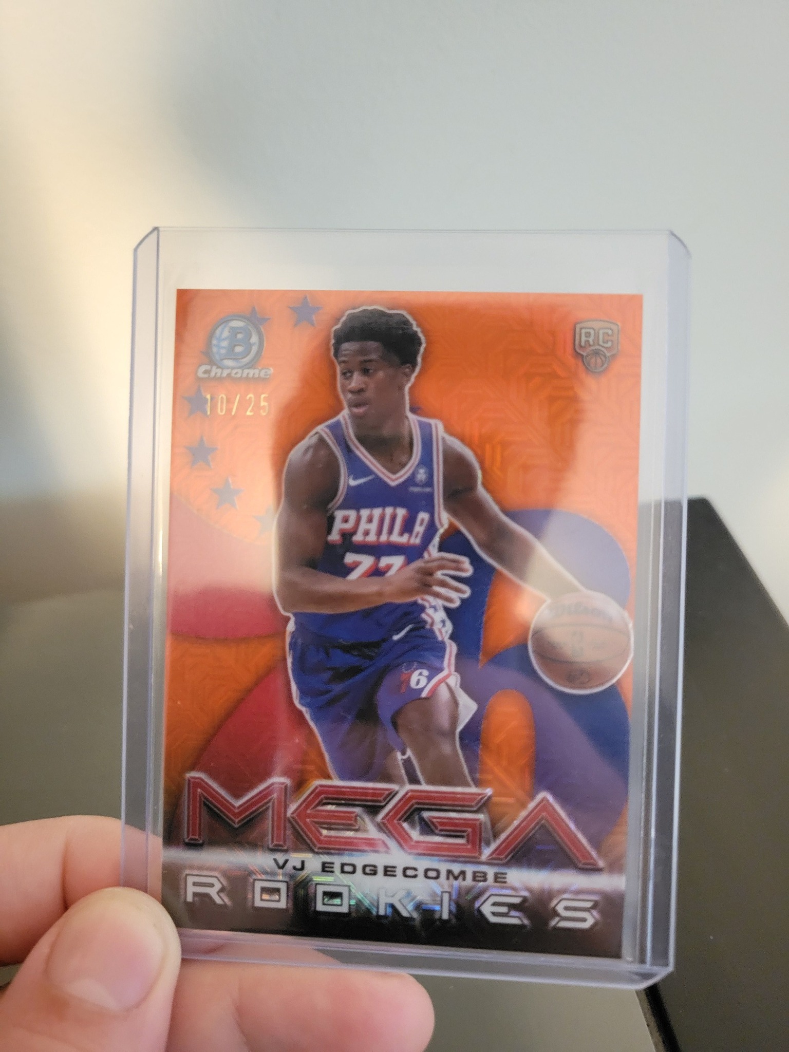 2025-26 Topps Basketball VJ Edgecombe red sparkle rookie card