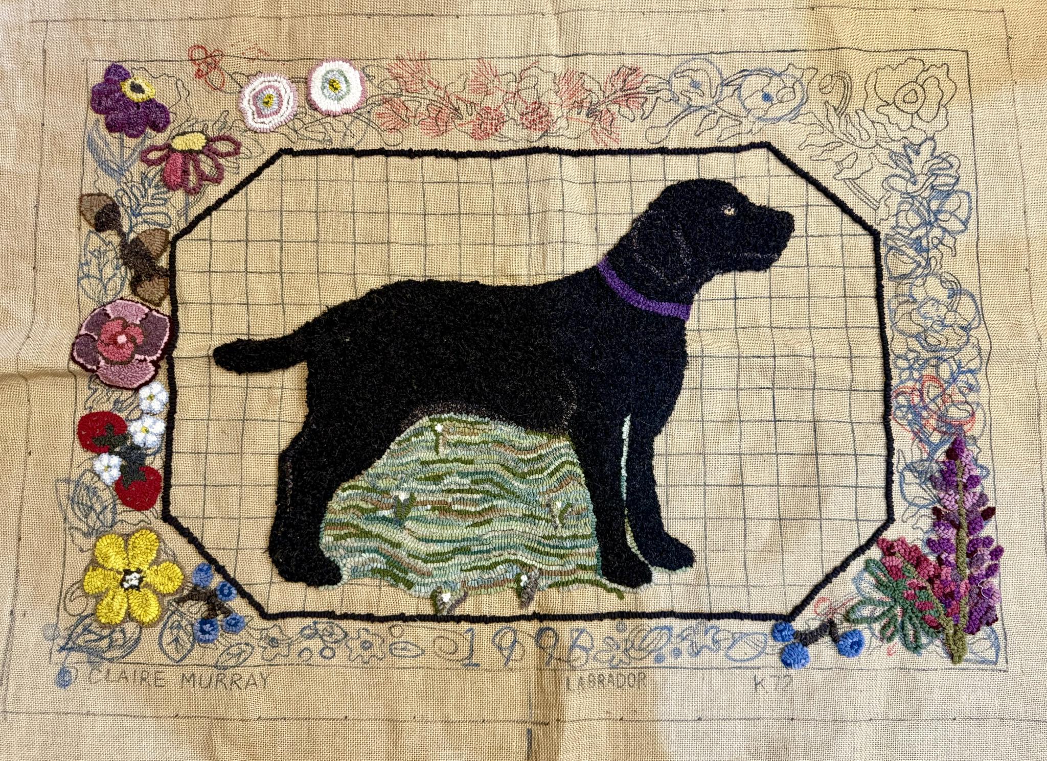 Finishing a 25-year-old Claire Murray rug hooking project