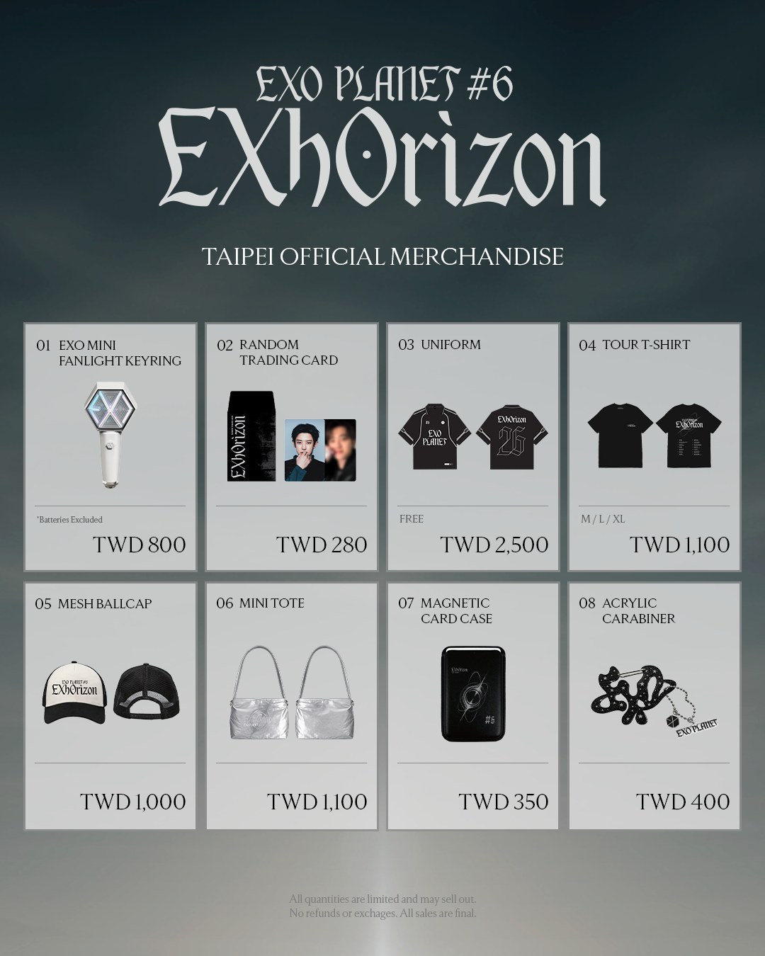 Live - EXO官方周邊公布Official Merchandise EXhOrizon / EXO PLANET