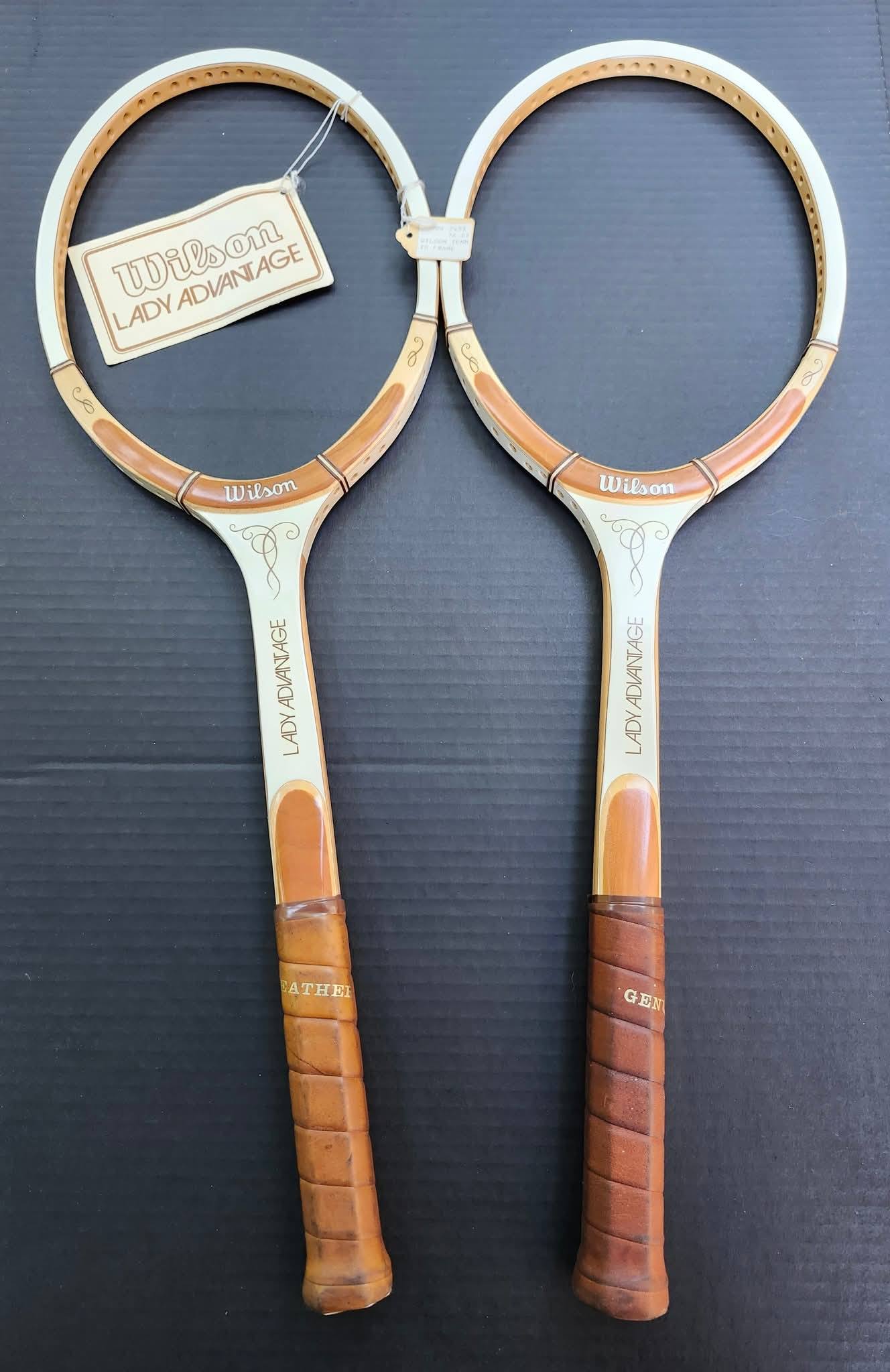 Wilson LADY ADVANTAGE 木製テニスラケット レトロ希少。 Two N.O.S. Wilson Lady Advantage Racquets.