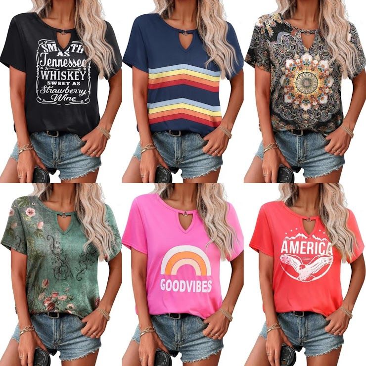 (Ad) Zeagoo T Shirts Women American Flag Tops...