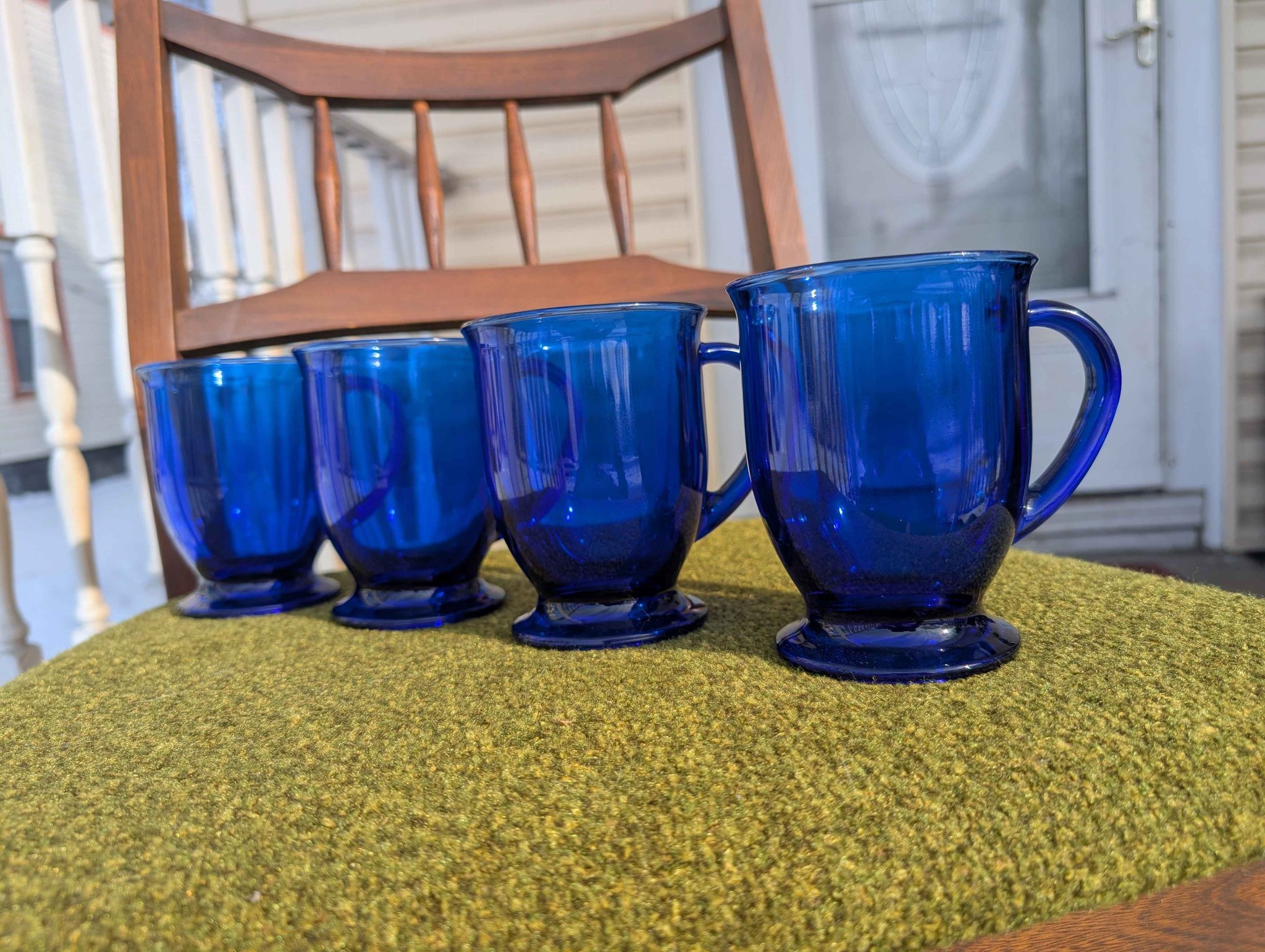 Set of 4 in Perfect Condition! 4, 16 ounce Cobalt Blue Cafe Mugs