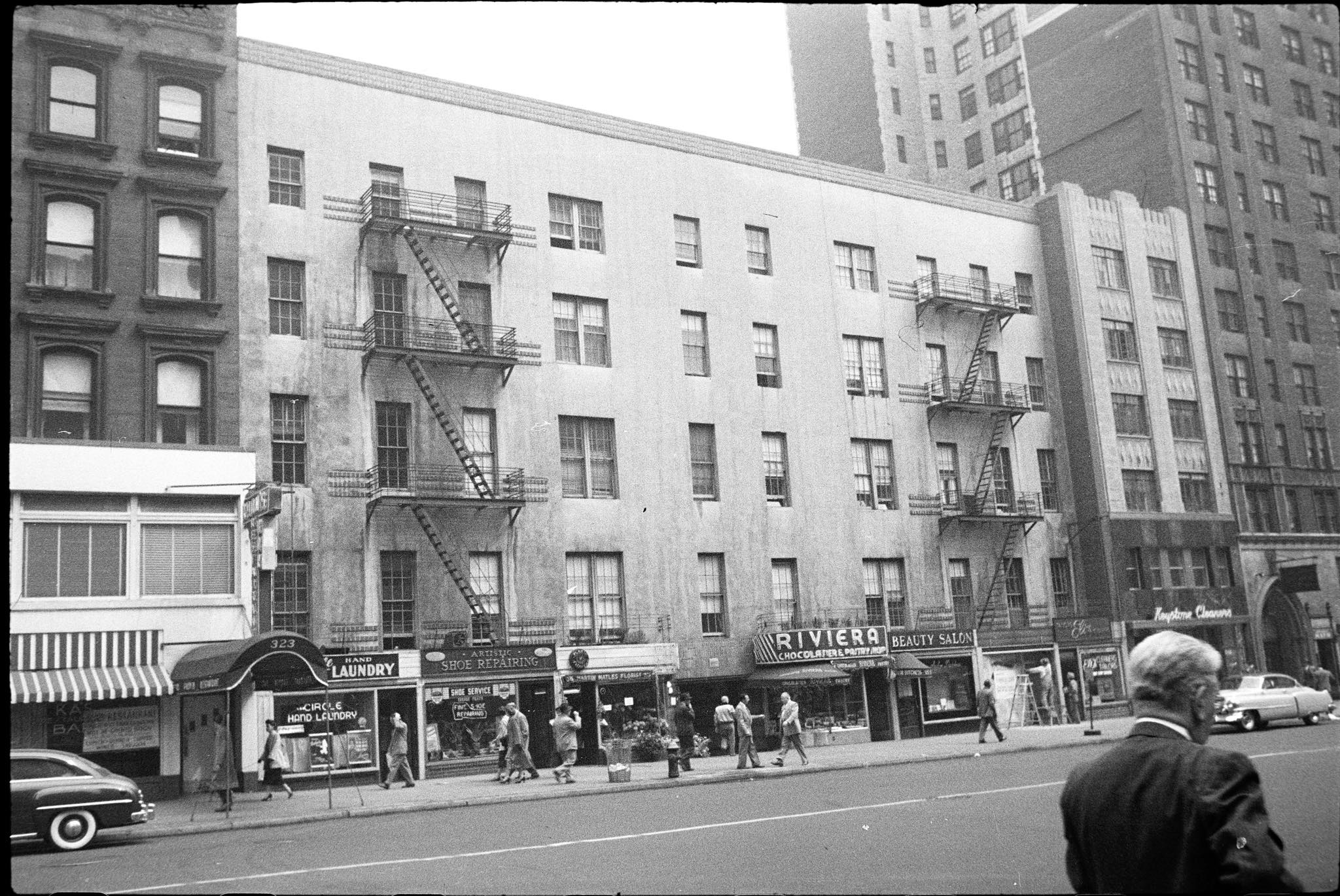 Vintage Manhattan neighborhood businesses on West 57th Street