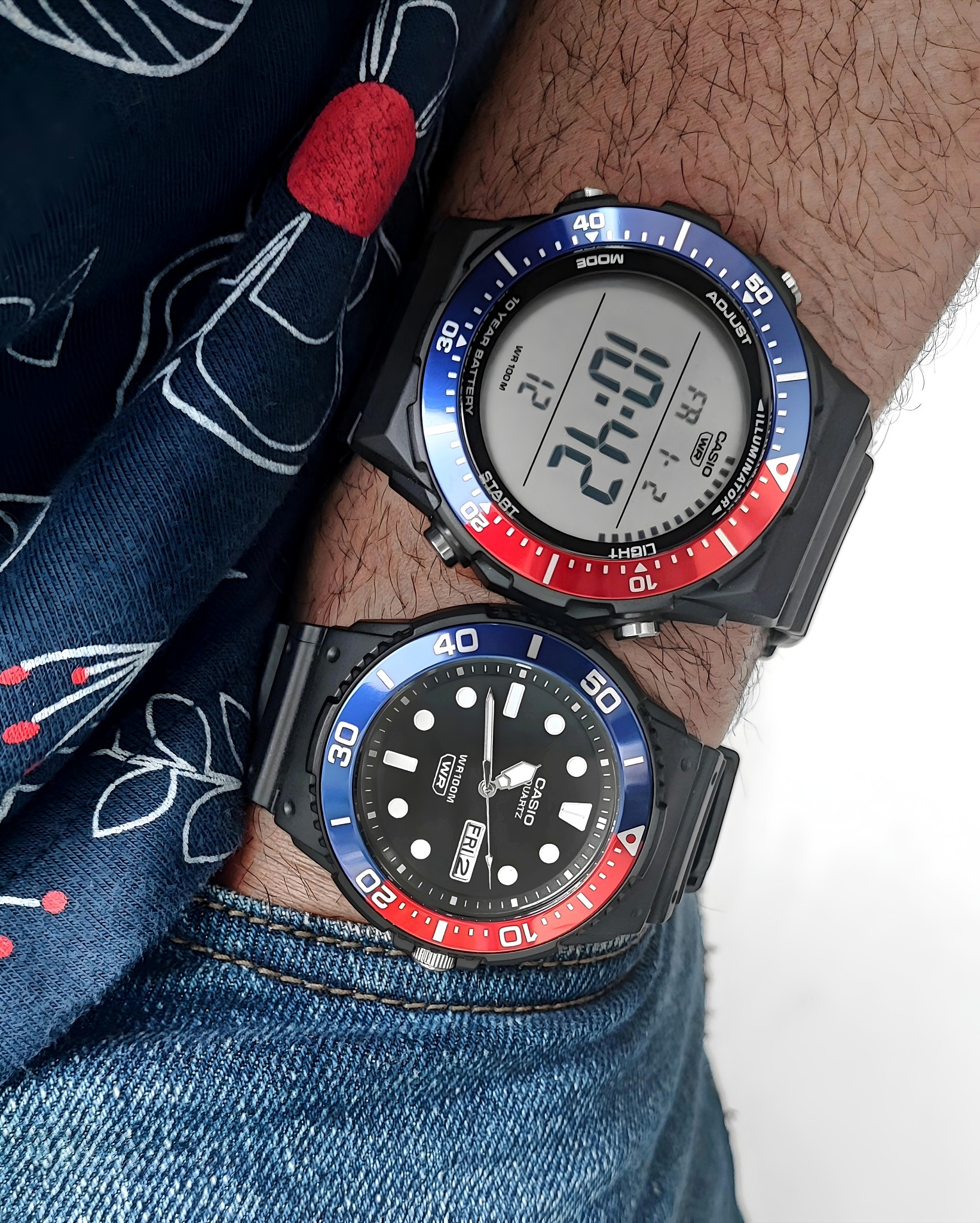 メンズ CASIO W-47 80s “Old CASIO” PEPSI Vintage