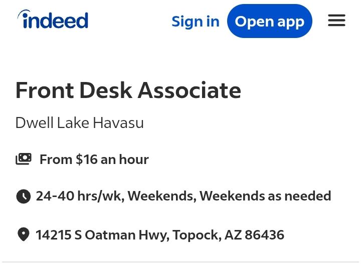 Indeed Jobs Lake Havasu