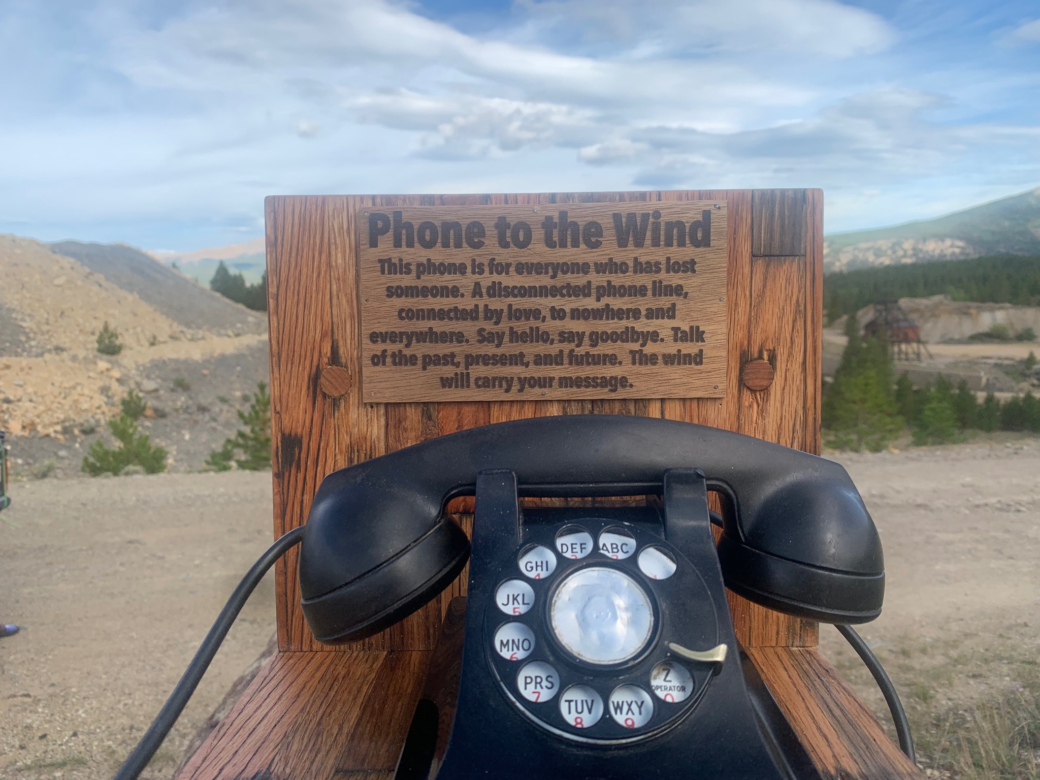 Wind phone in Leadville for connecting with loved ones