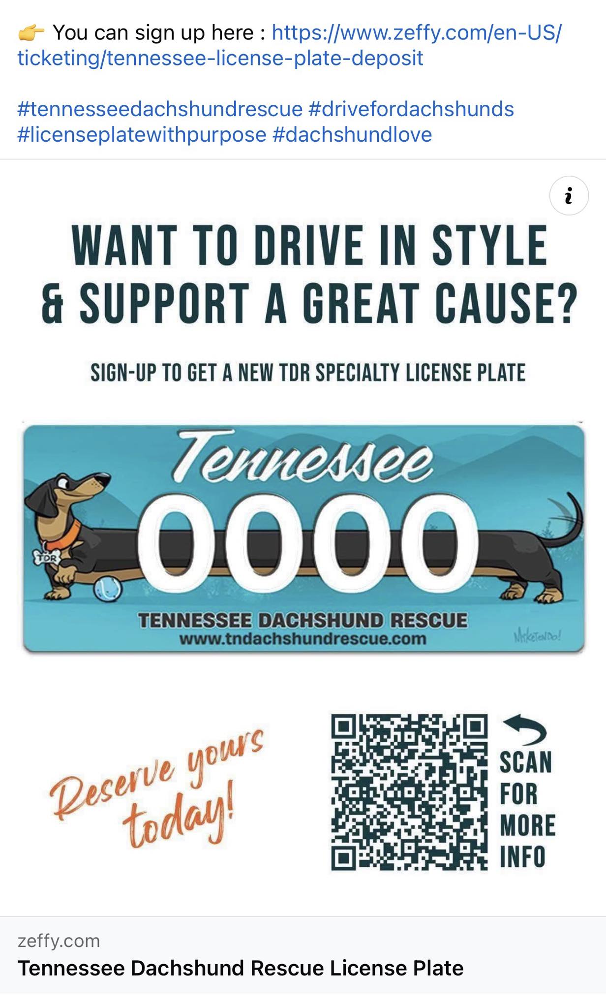Any TN residents want a Doxie license plate??? Sign up now! | Facebook